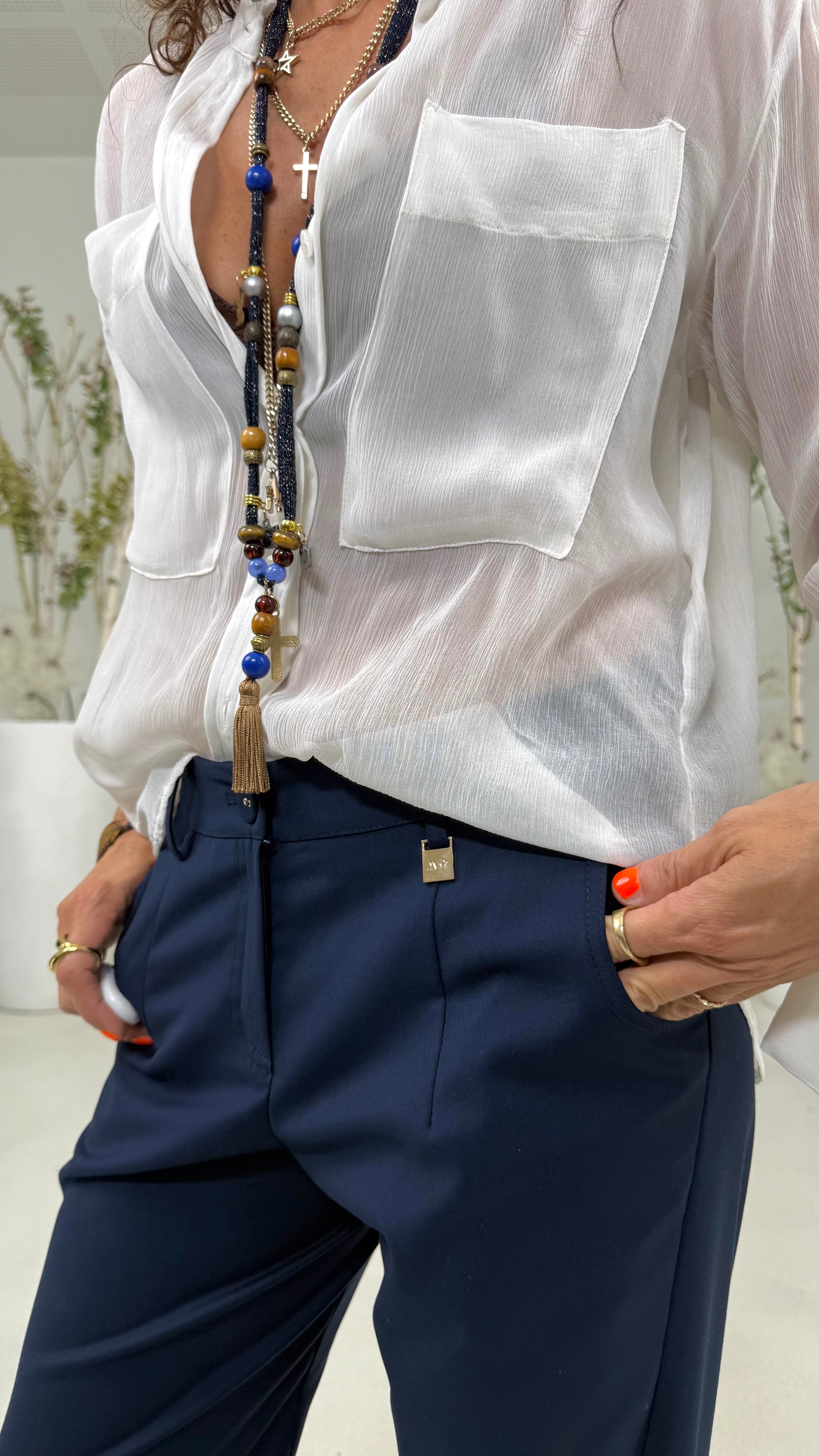 CAMICIA LINEA A UOMO IN CREPONNE VISCOSA