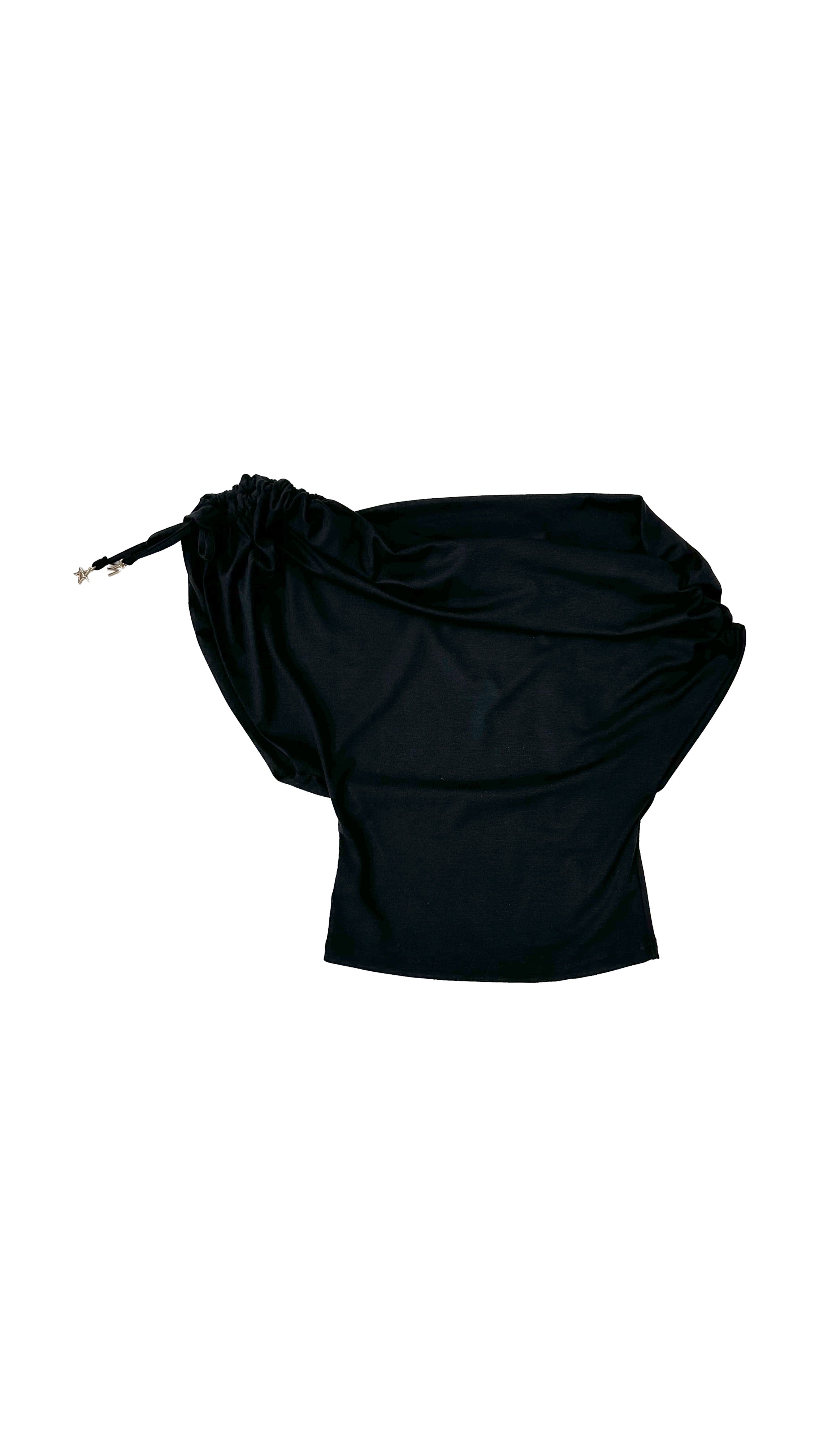 MAGLIA ASIMMETRICA IN JERSEY LYOCELL ELASTICO CON COULISSE