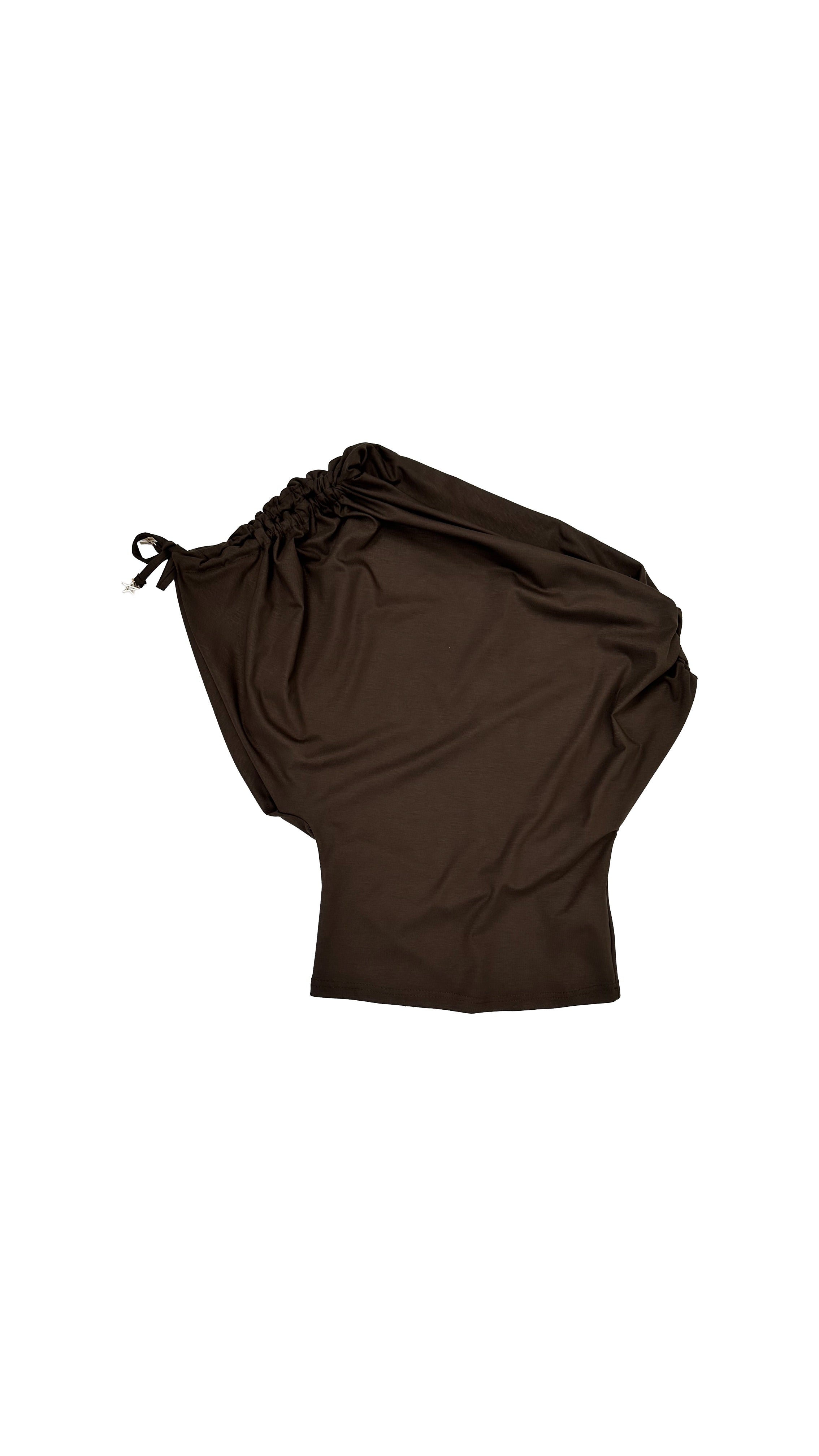MAGLIA ASIMMETRICA IN JERSEY LYOCELL ELASTICO CON COULISSE