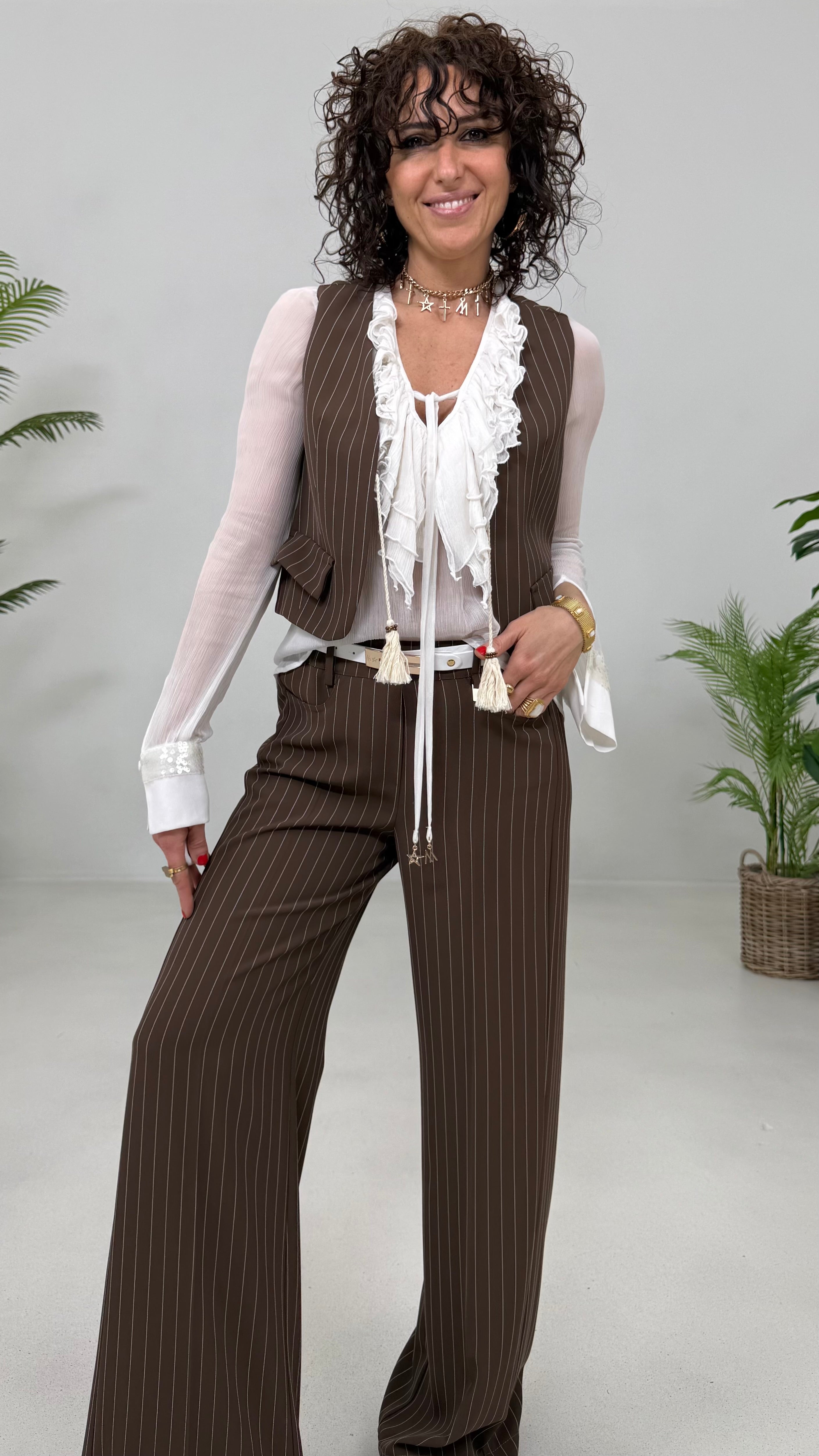 GILET GESSATO IN CADY FLUIDO