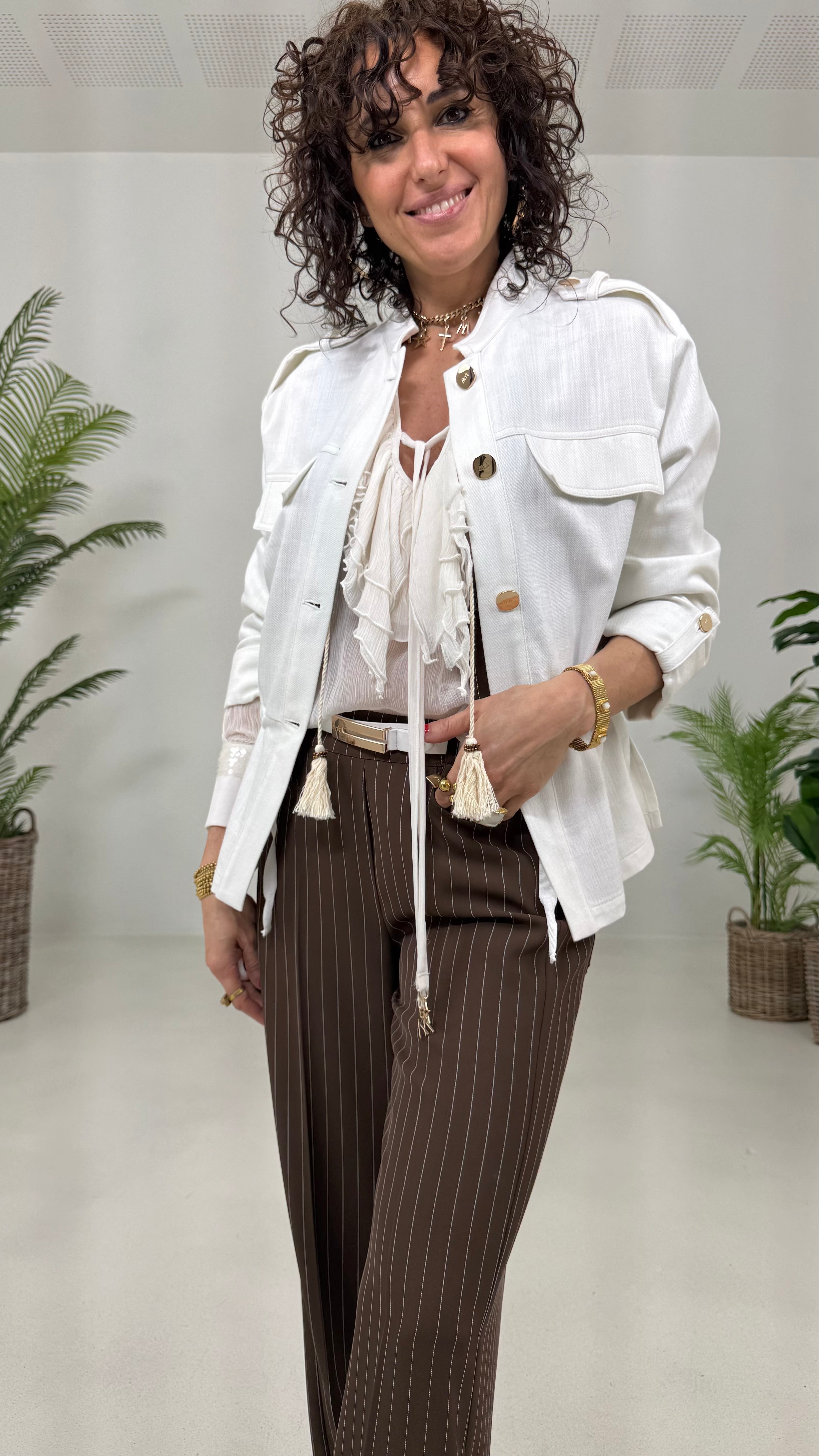 GILET GESSATO IN CADY FLUIDO