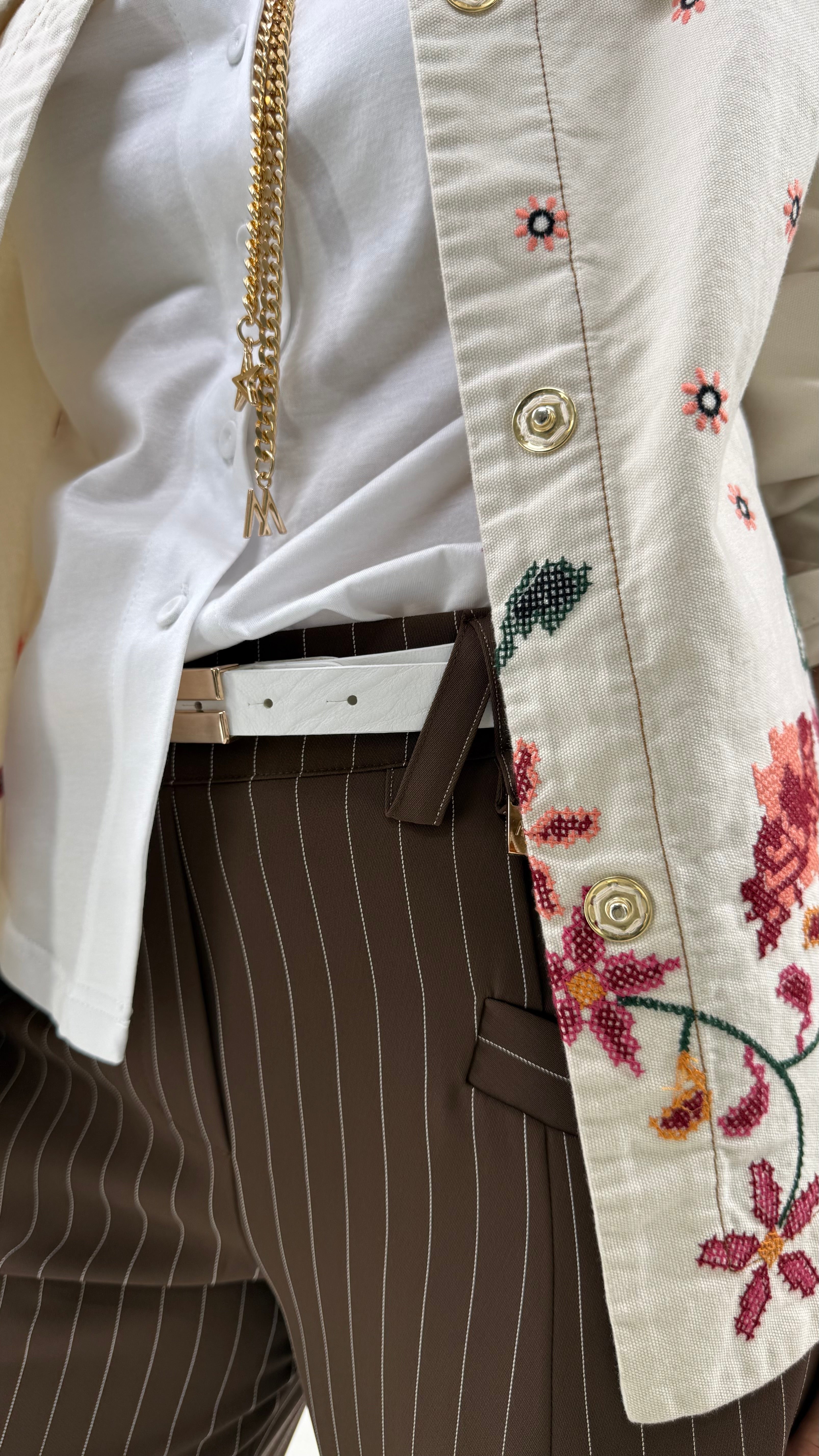 CAMICIA IN JERSEY COTONE MODALSCOLLO A V CON CATENELLA