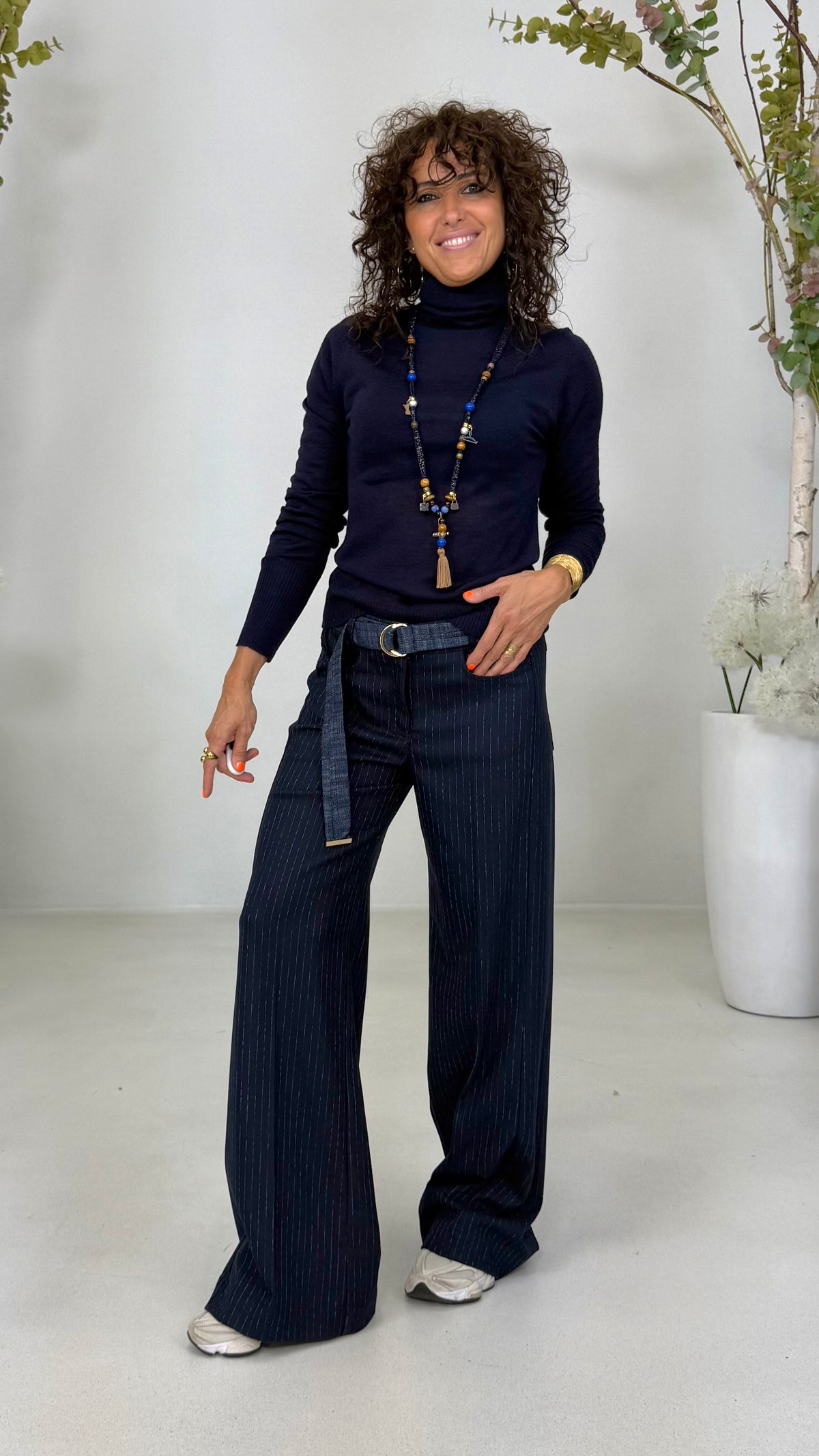 MAGLIA BASIC IN MERINOS CON COLLO ALTO