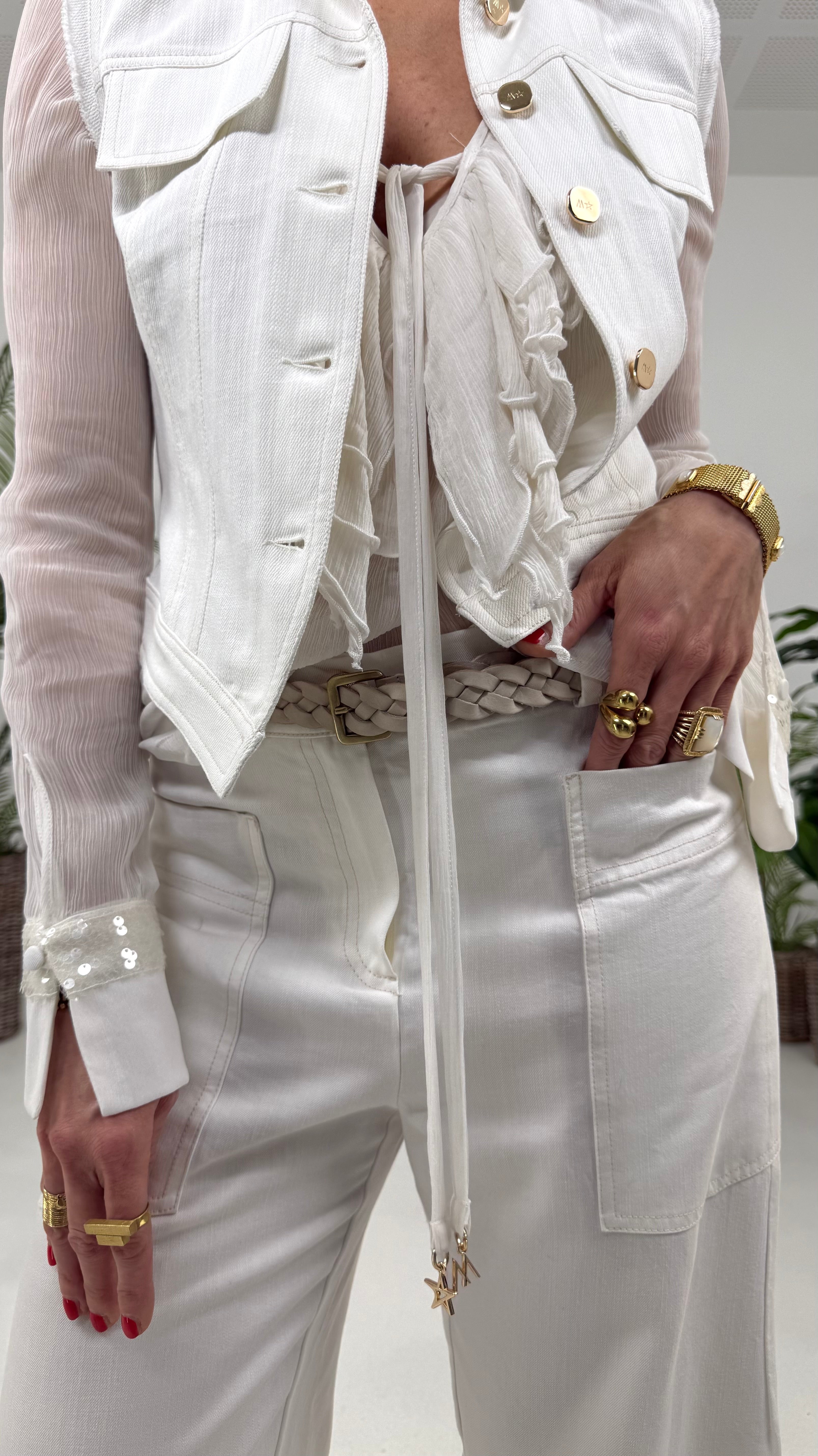 GILET-GIUBBETTO IN COTONE JEANS