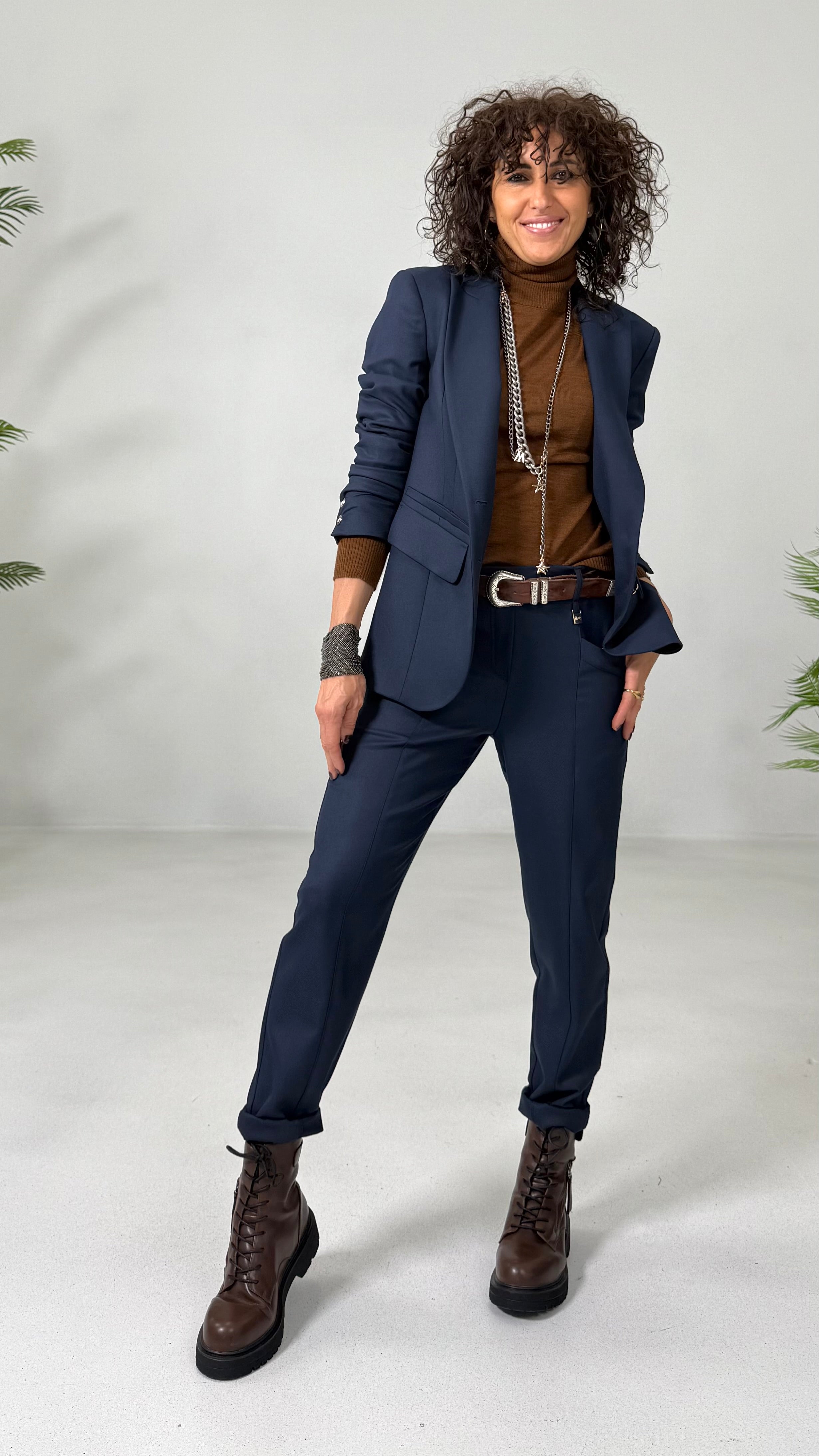 MAGLIA BASIC COLLO ALTO IN LANA VISCOSA