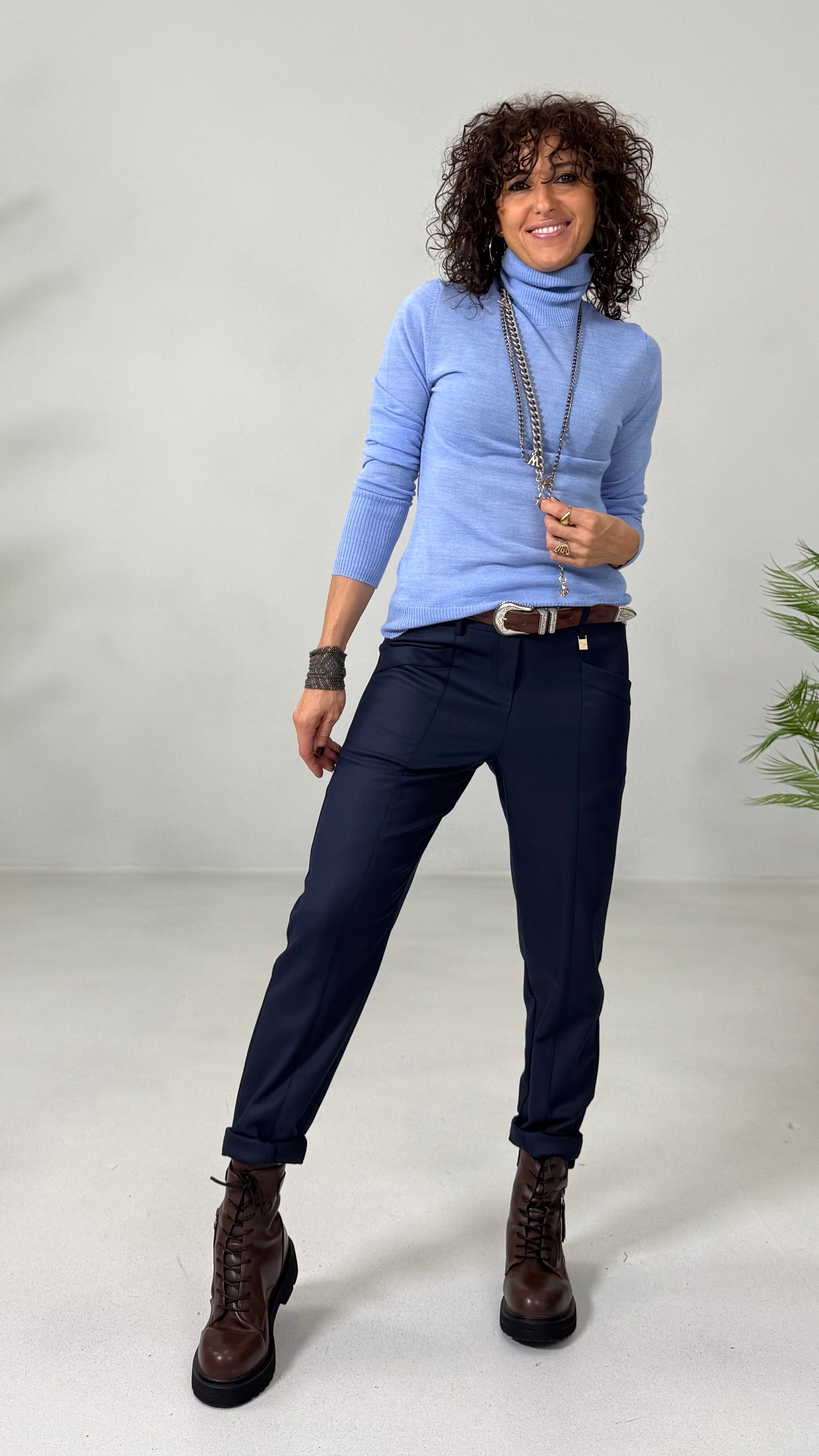 PANTALONE LINEA BASIC IN FLANELLA CARDATA