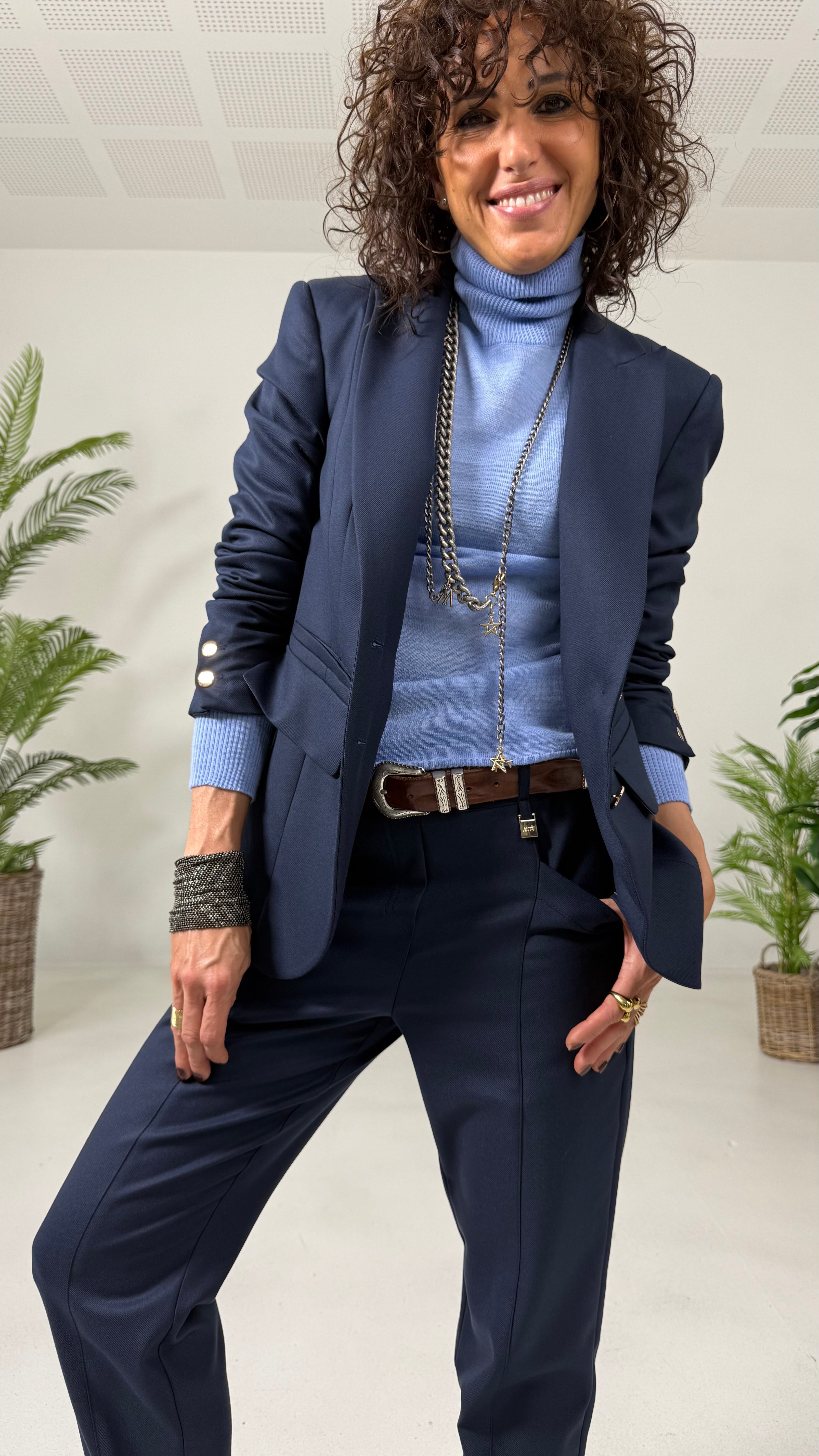 MAGLIA BASIC COLLO ALTO IN LANA VISCOSA