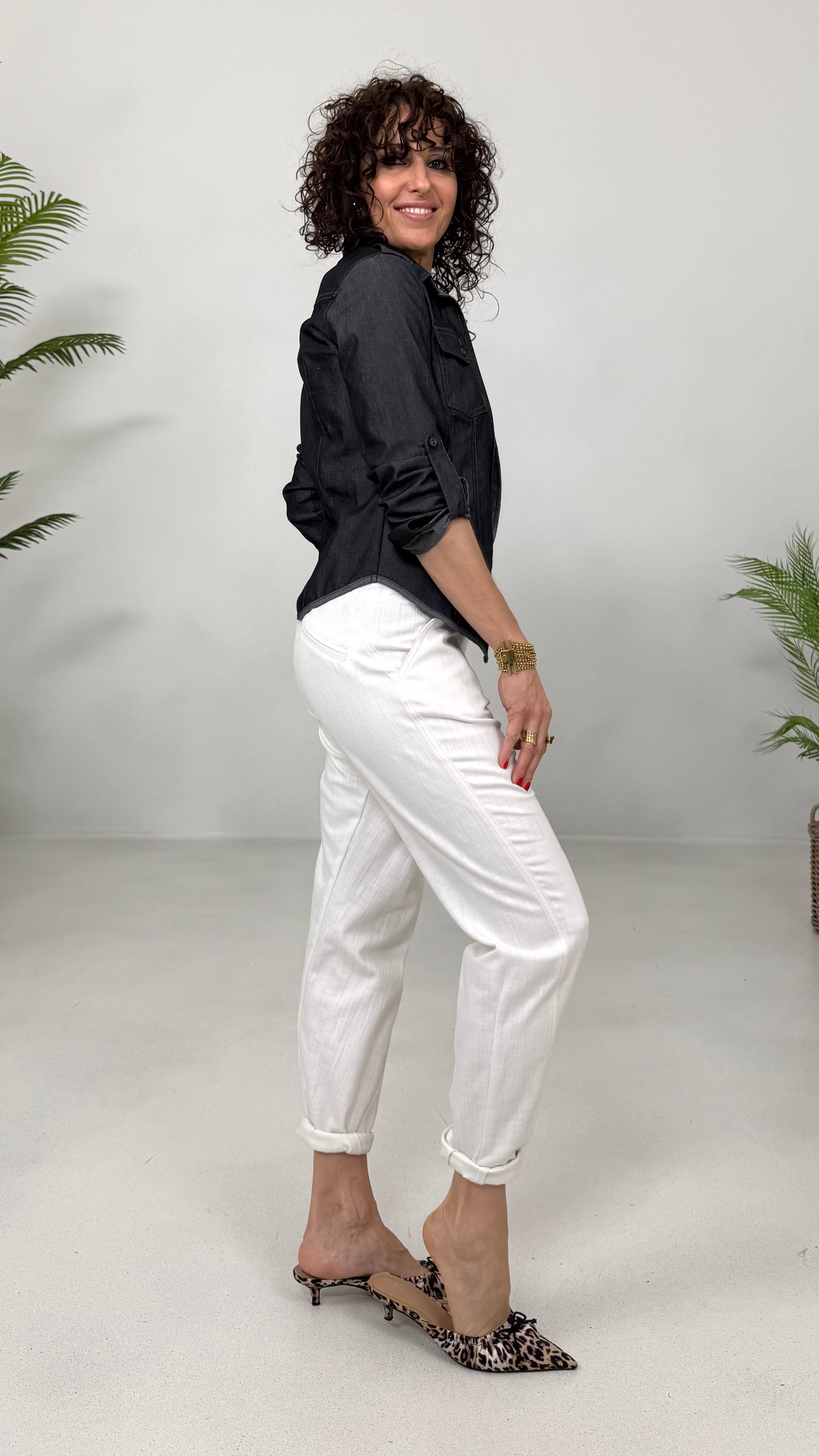 BAGGY CAVALLO BASSO IN COTONE JEANS