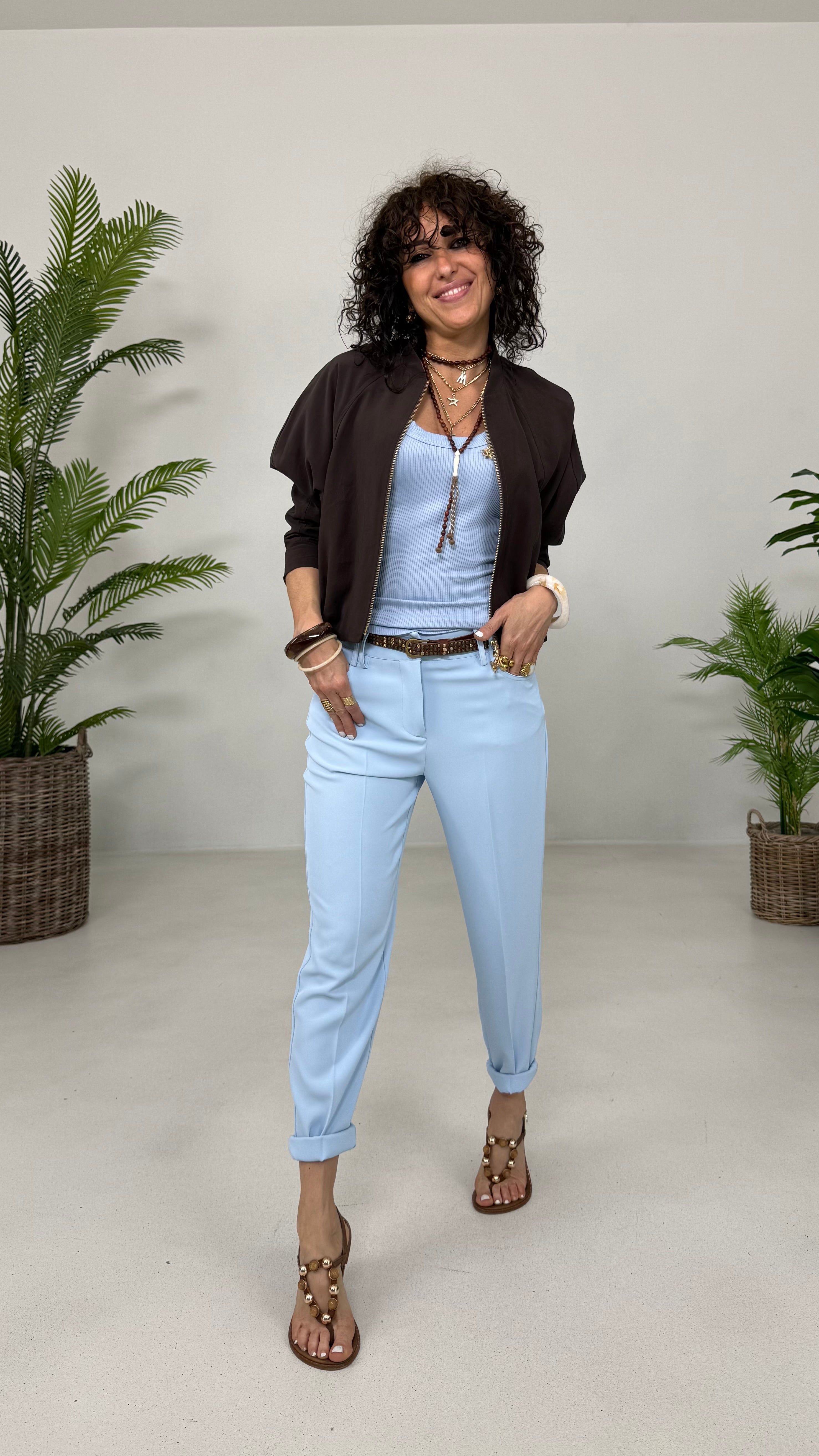 PANTALONE BASIC IN CADY FLUIDO