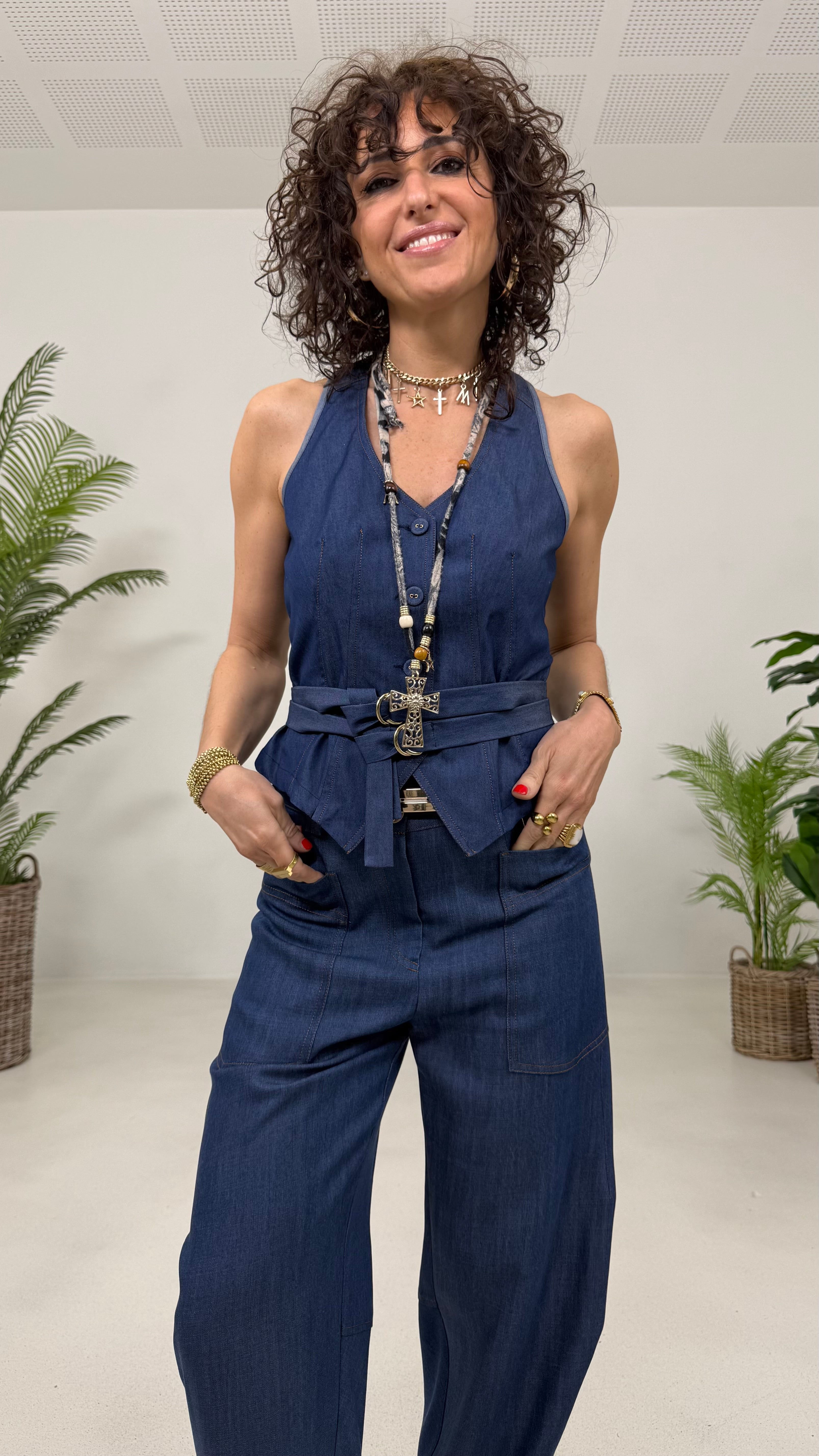 GILET JEANS LEGGERO ELASTICO