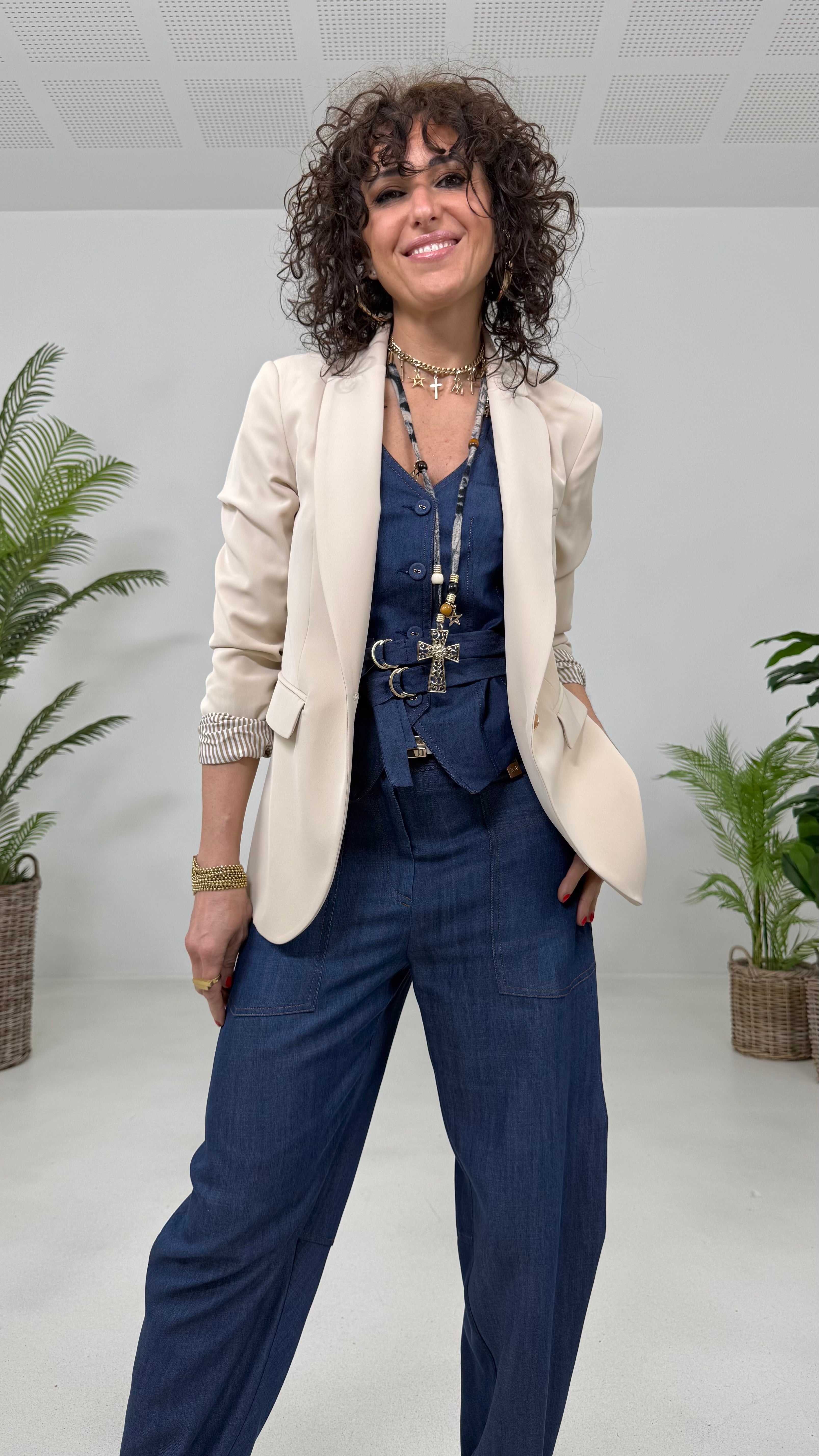 GILET JEANS LEGGERO ELASTICO