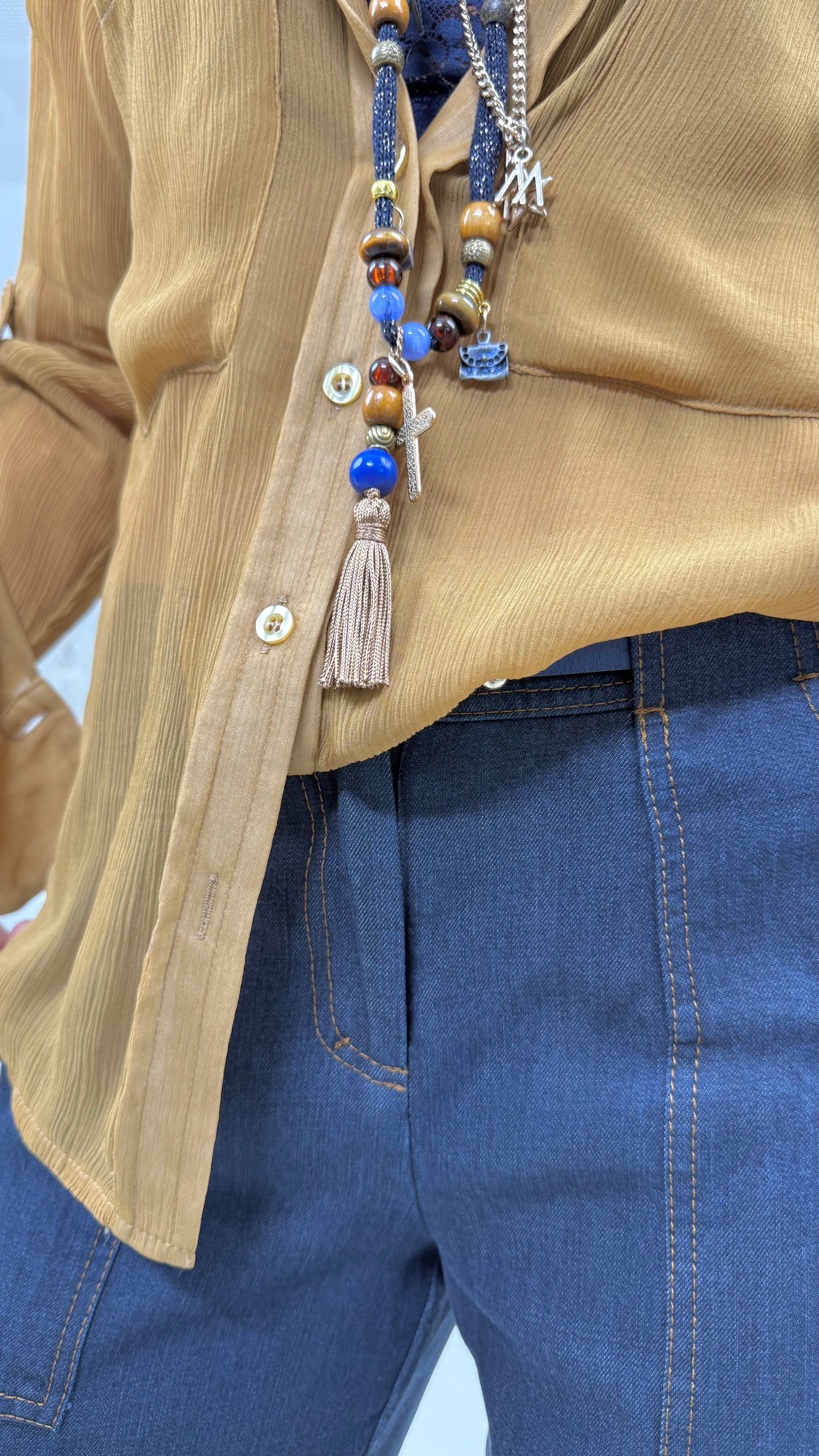 CAMICIA LINEA A UOMO IN CREPONNE VISCOSA