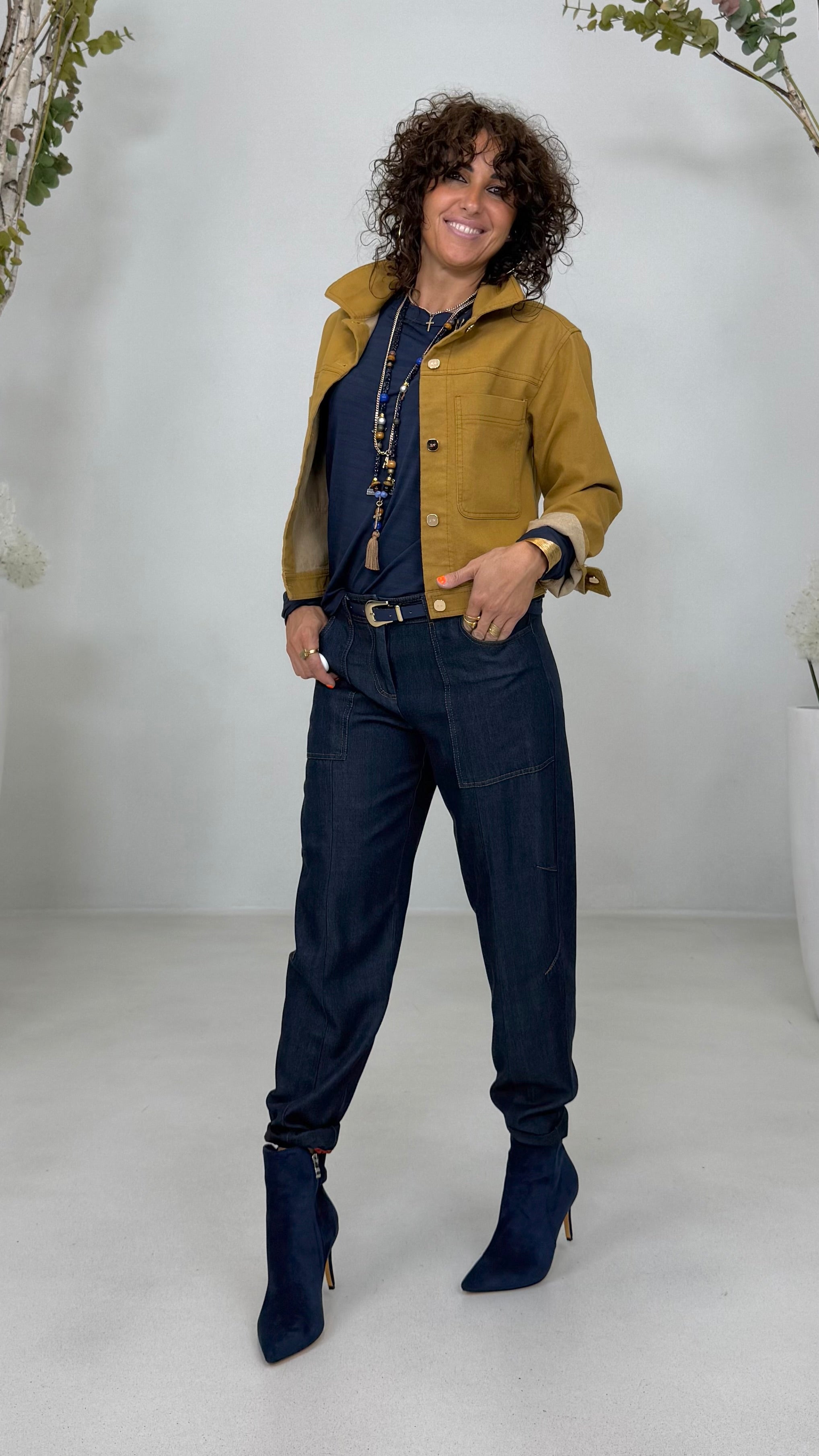 BAGGY CON TASCONI IN JEANS LYOCELL