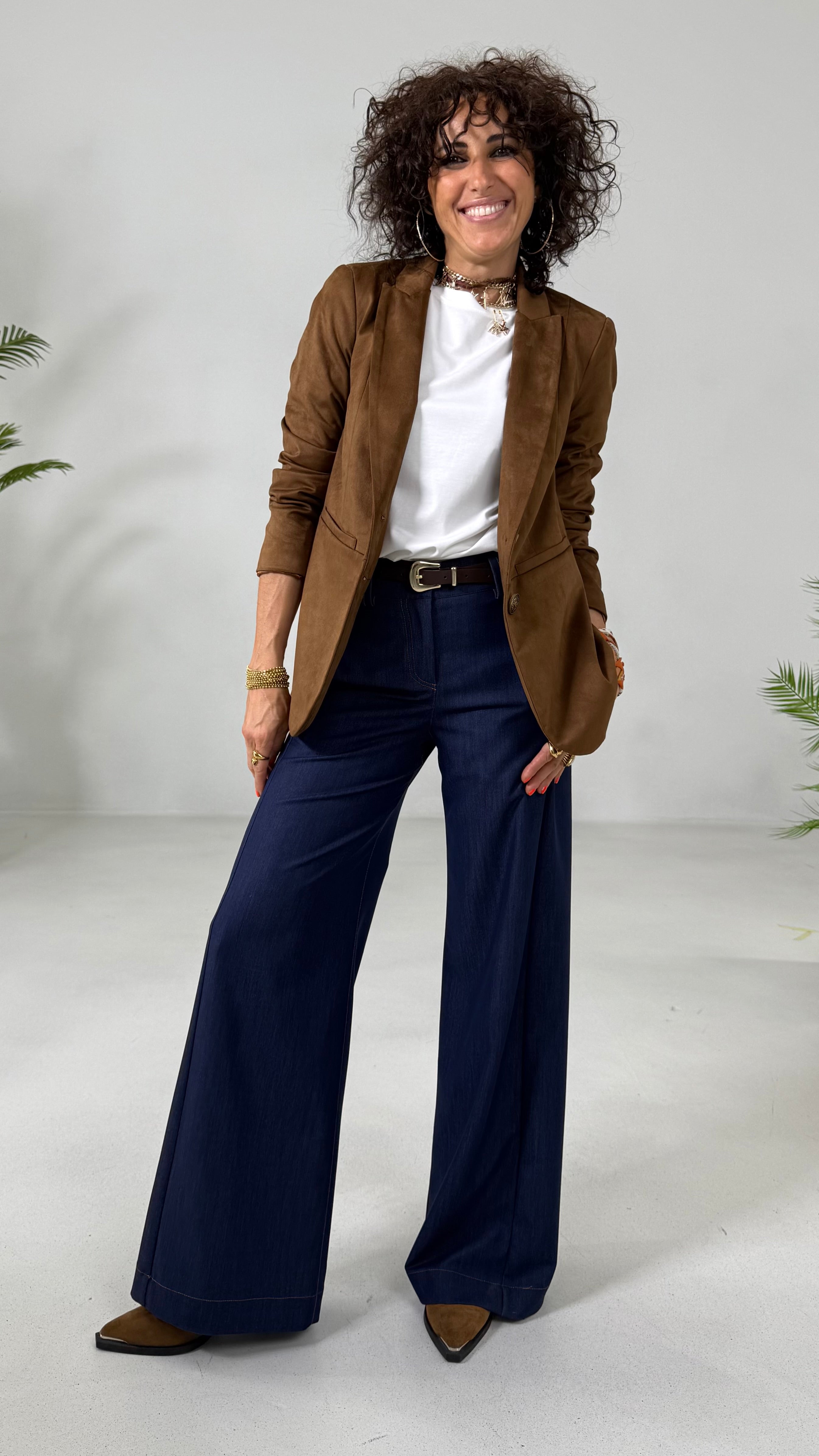 GIACCA BLAZER IN DAINETTO EFFETTO CAMOSCIO CON FODERA CANGIANTE