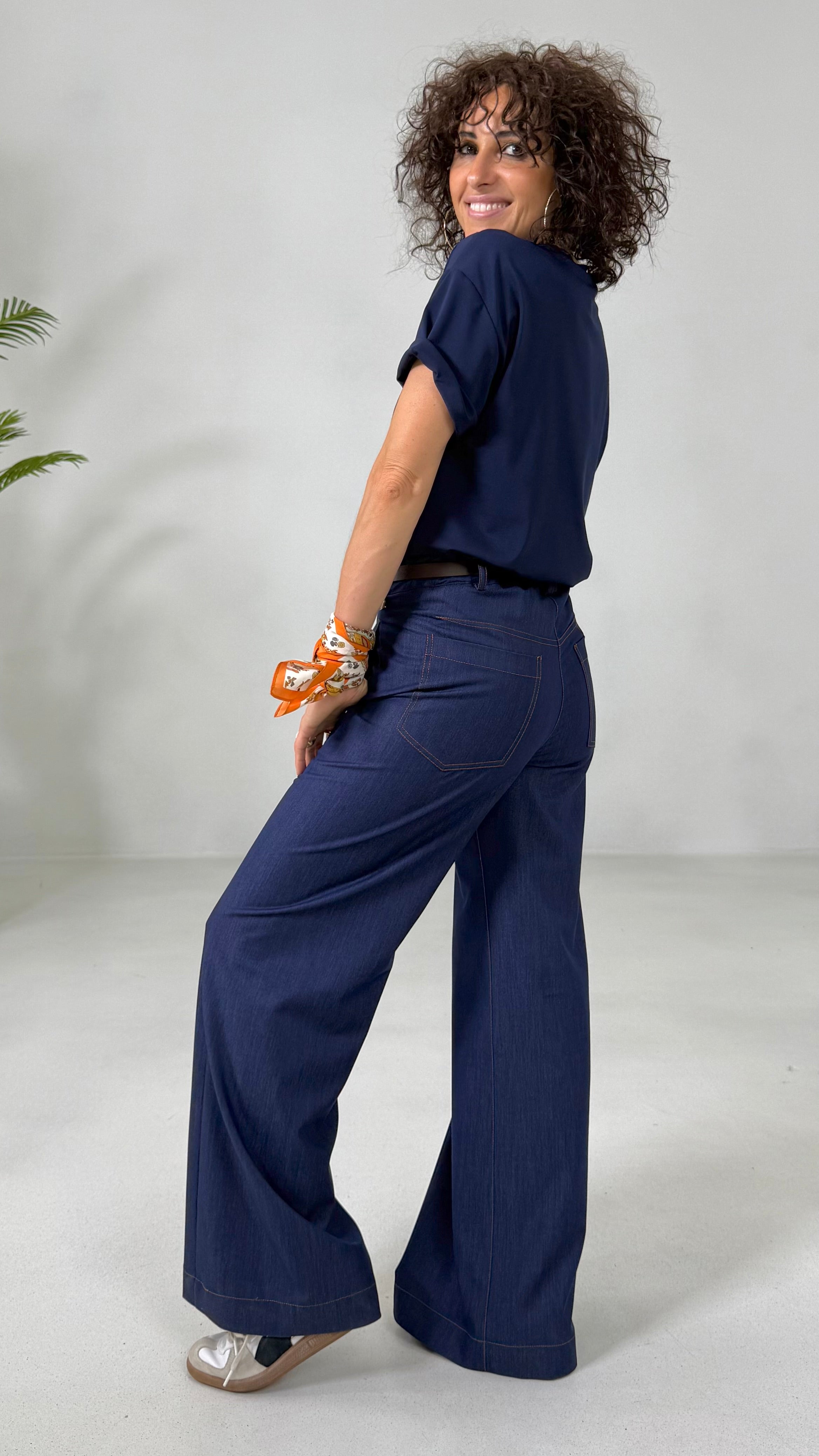 PALAZZO IN JEANS SLEGATO