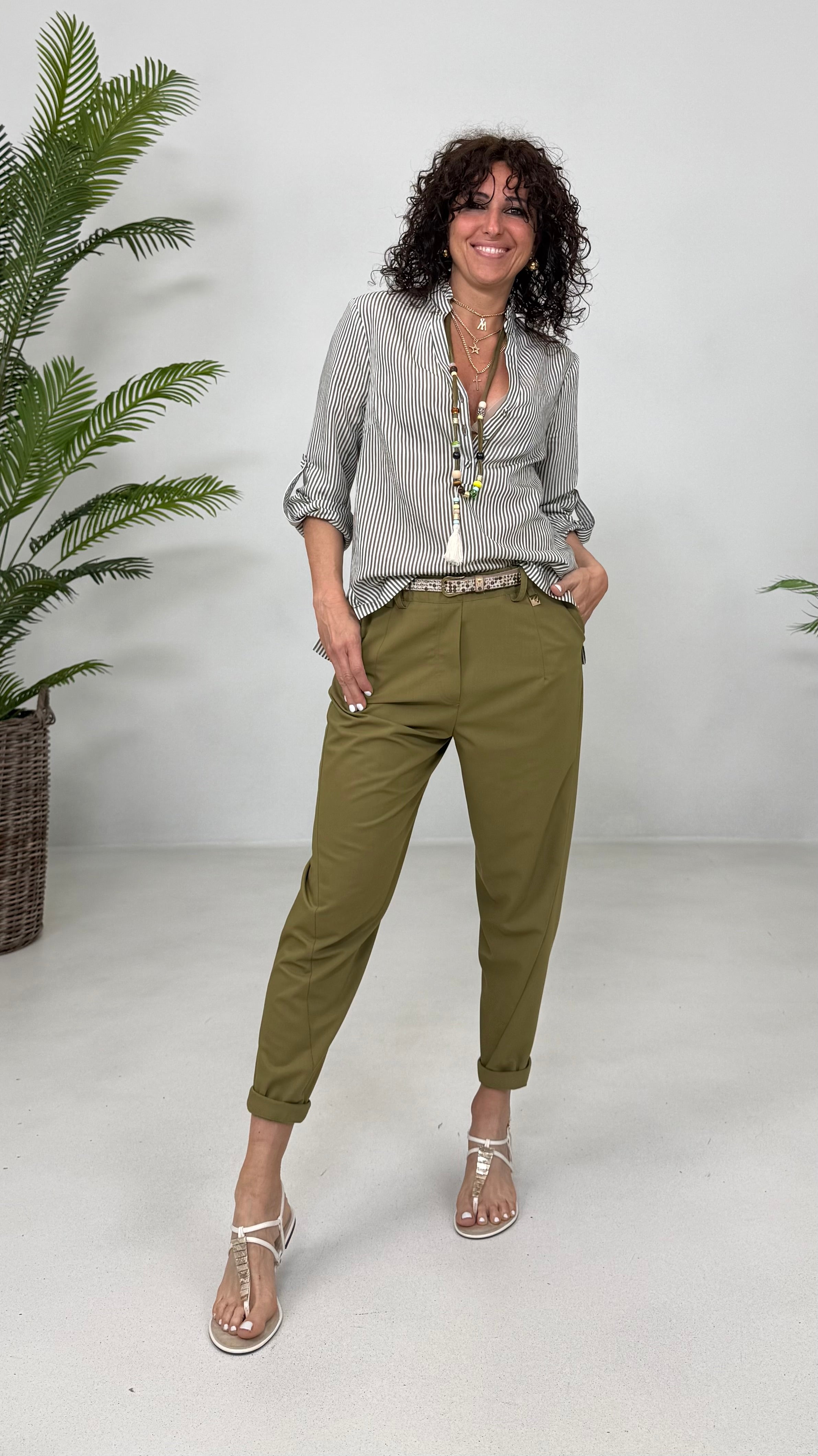 CAMICIA A RIGHE LINEA A TRAPEZIO