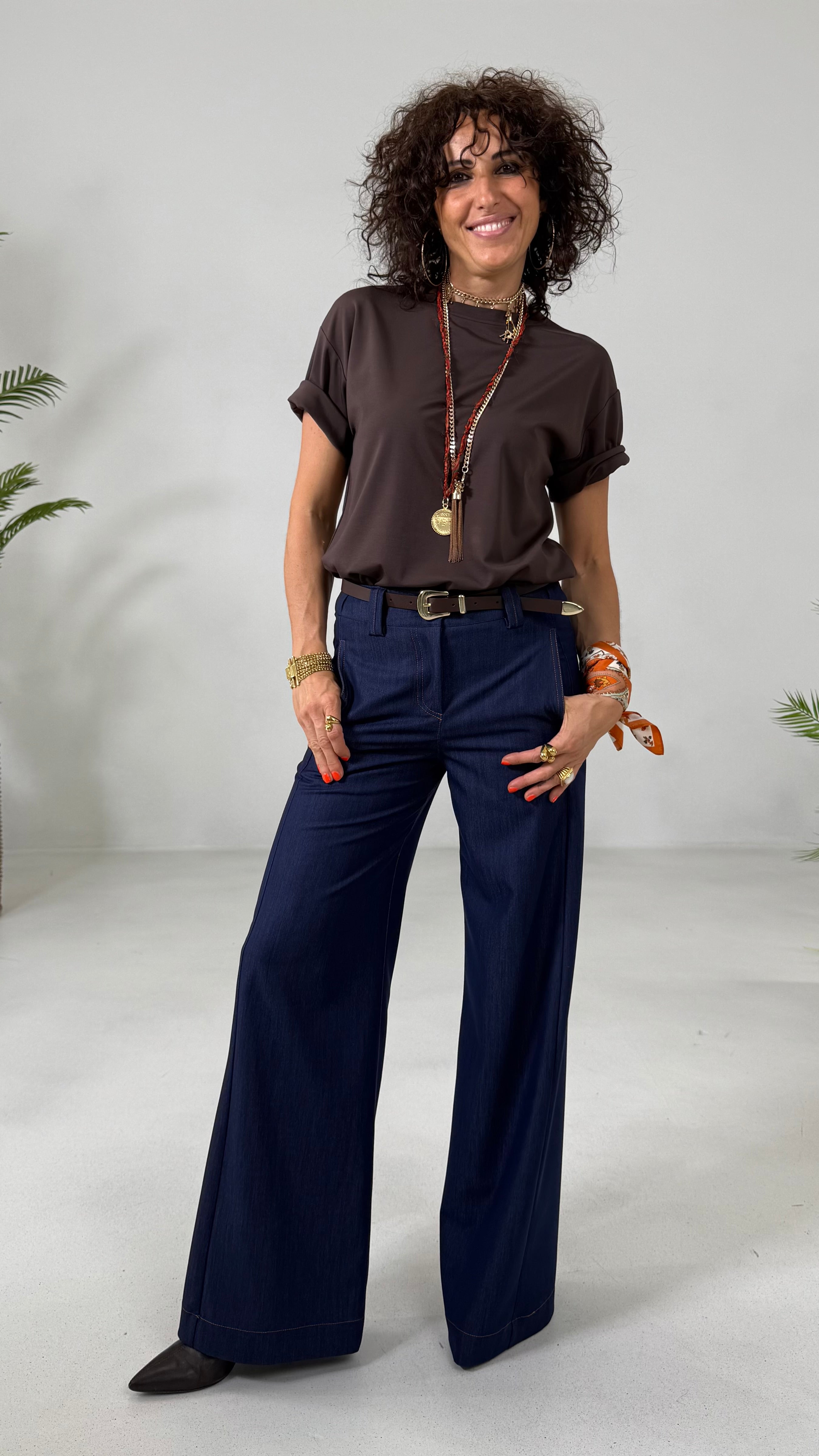 PALAZZO IN JEANS SLEGATO