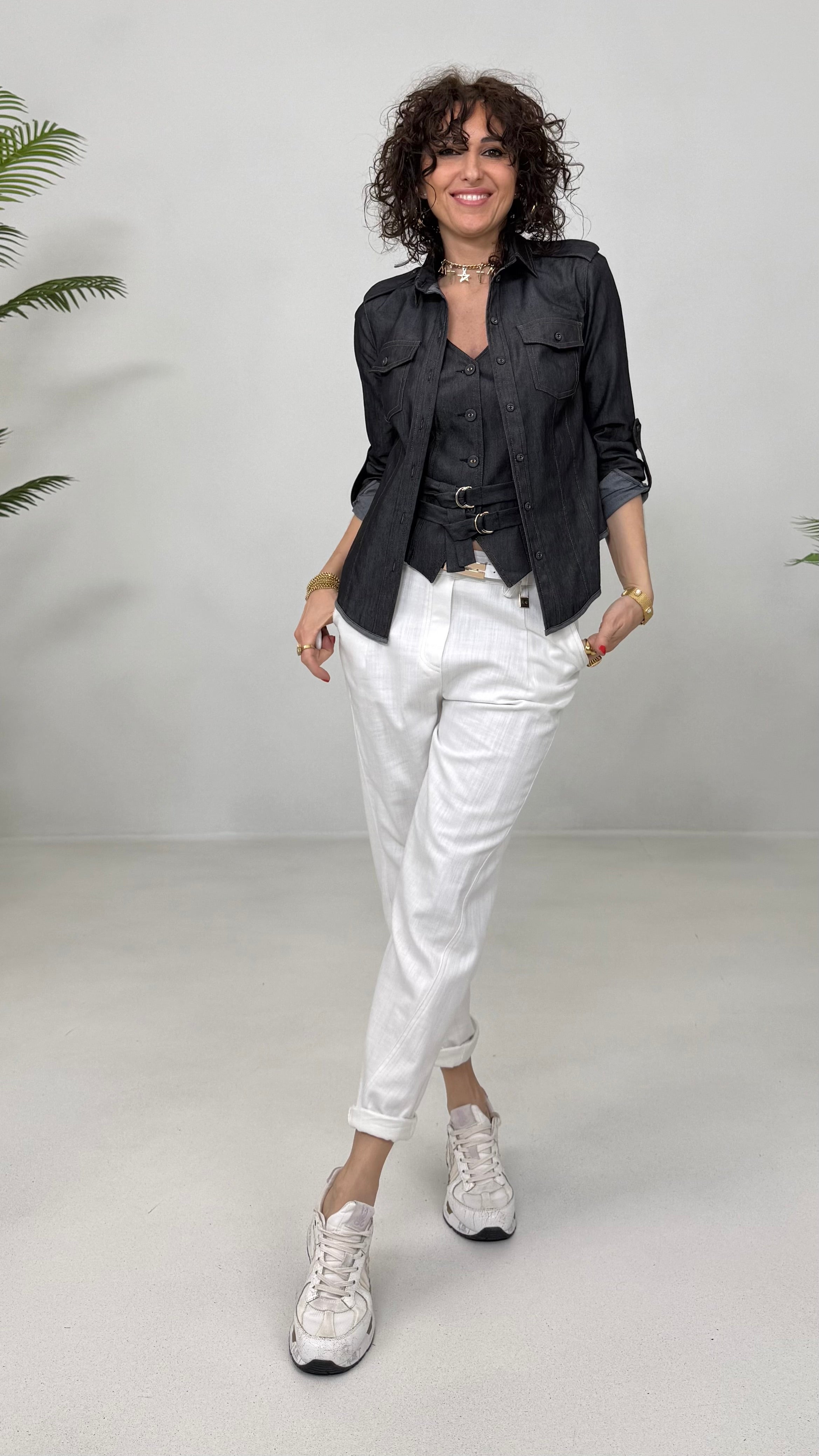 GILET JEANS LEGGERO ELASTICO