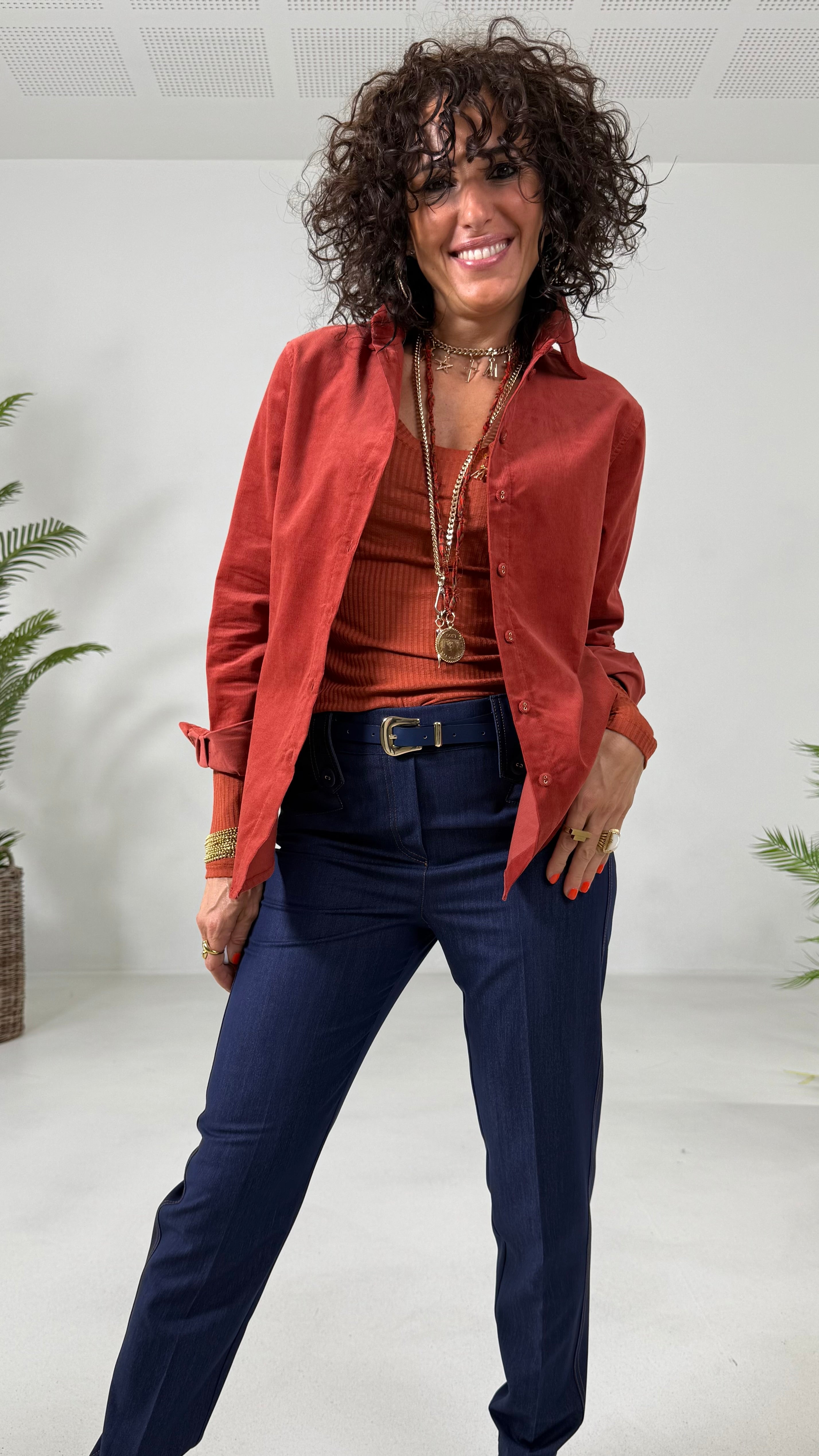 CAMICIA IN VELLUTO 2000 RIGHE