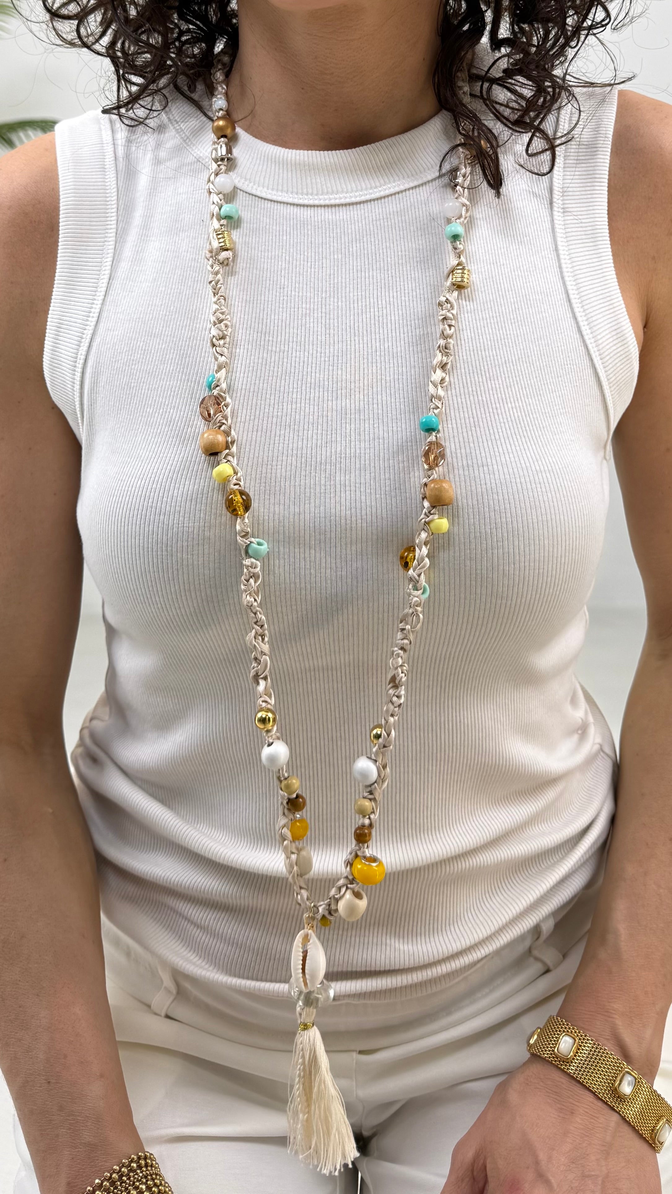 COLLANA UNCINETTO CON PERLINE ESTIVA