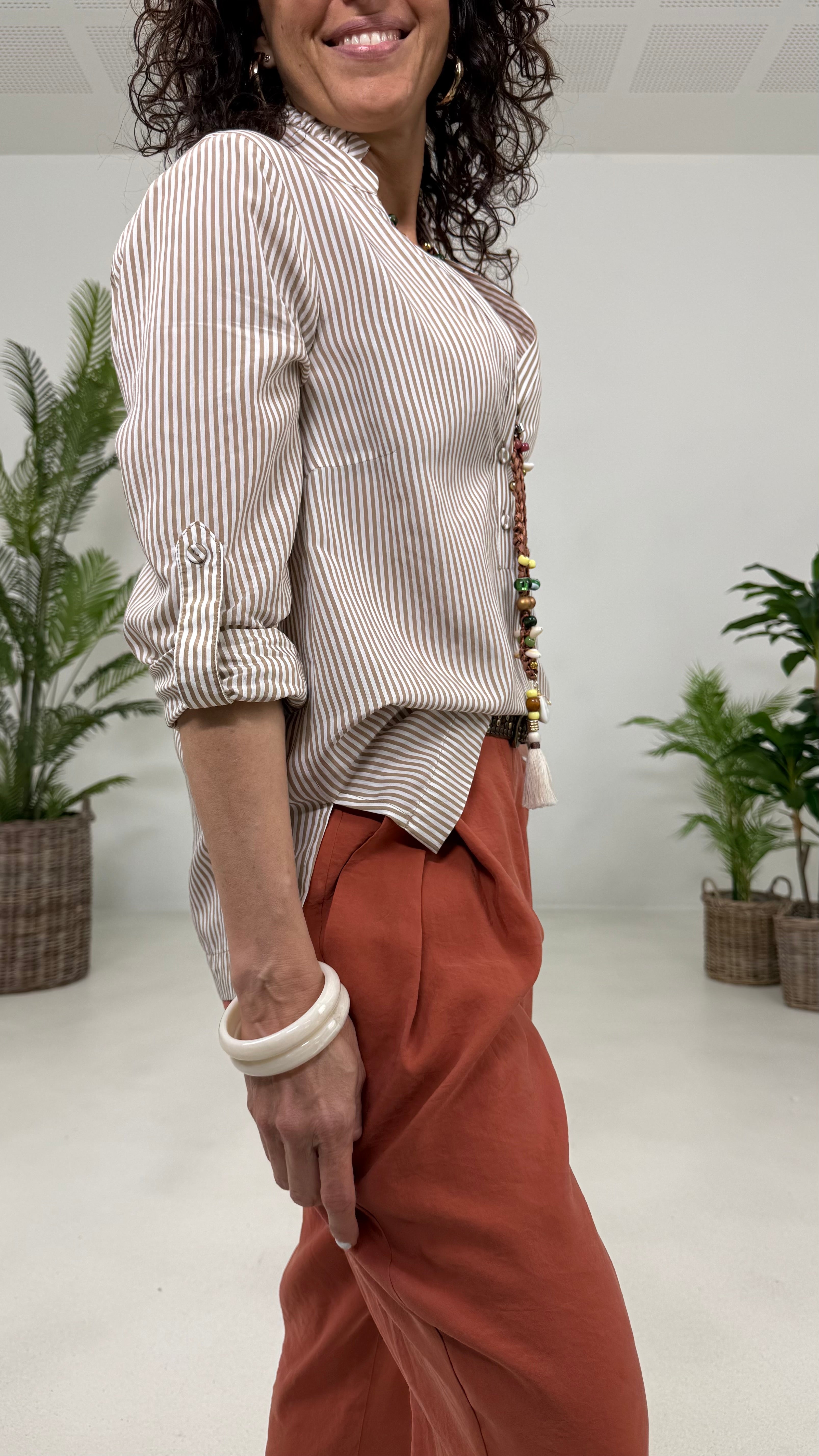 CAMICIA A RIGHE LINEA A TRAPEZIO