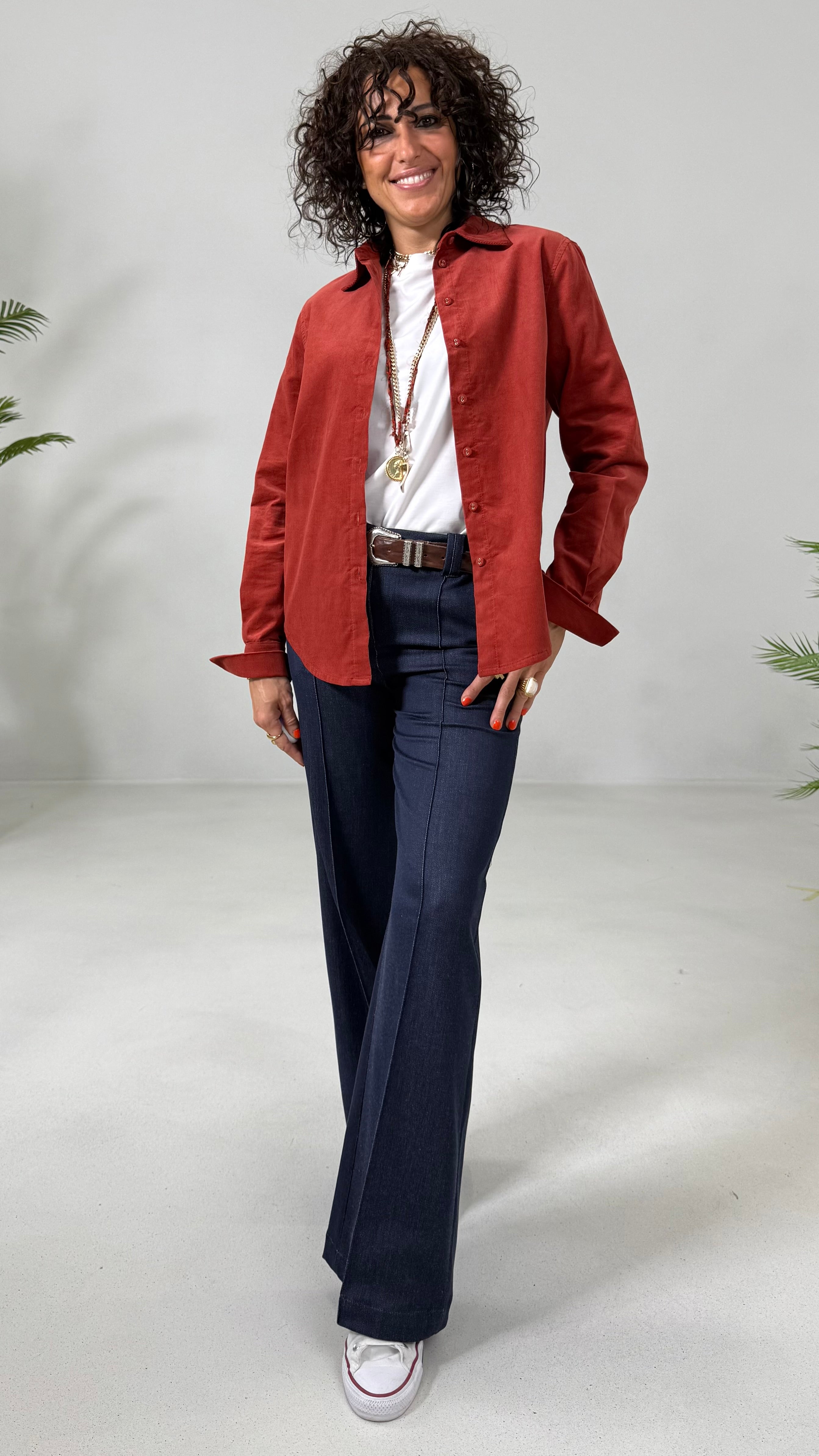 CAMICIA IN VELLUTO 2000 RIGHE