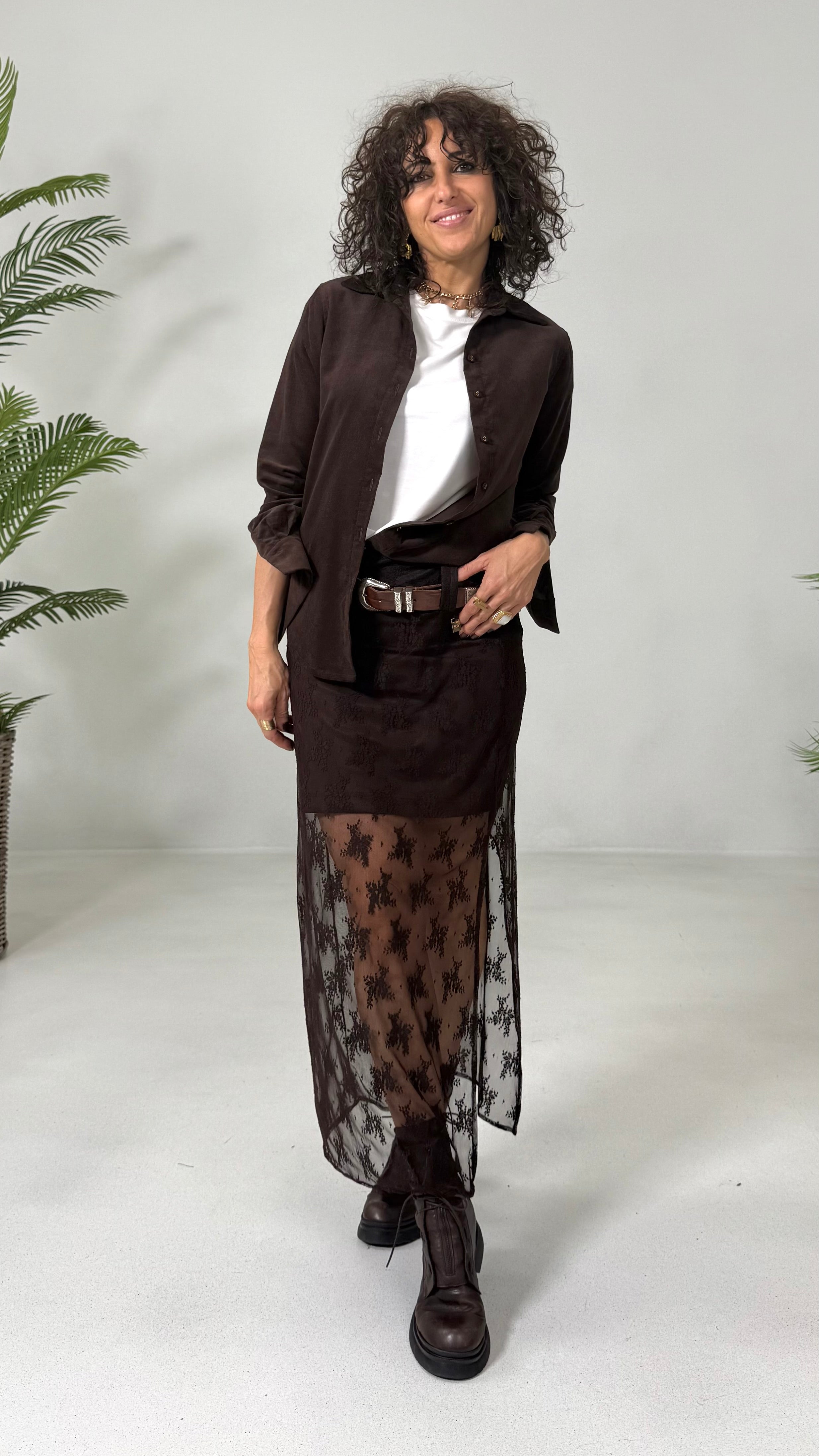 CAMICIA IN VELLUTO 2000 RIGHE