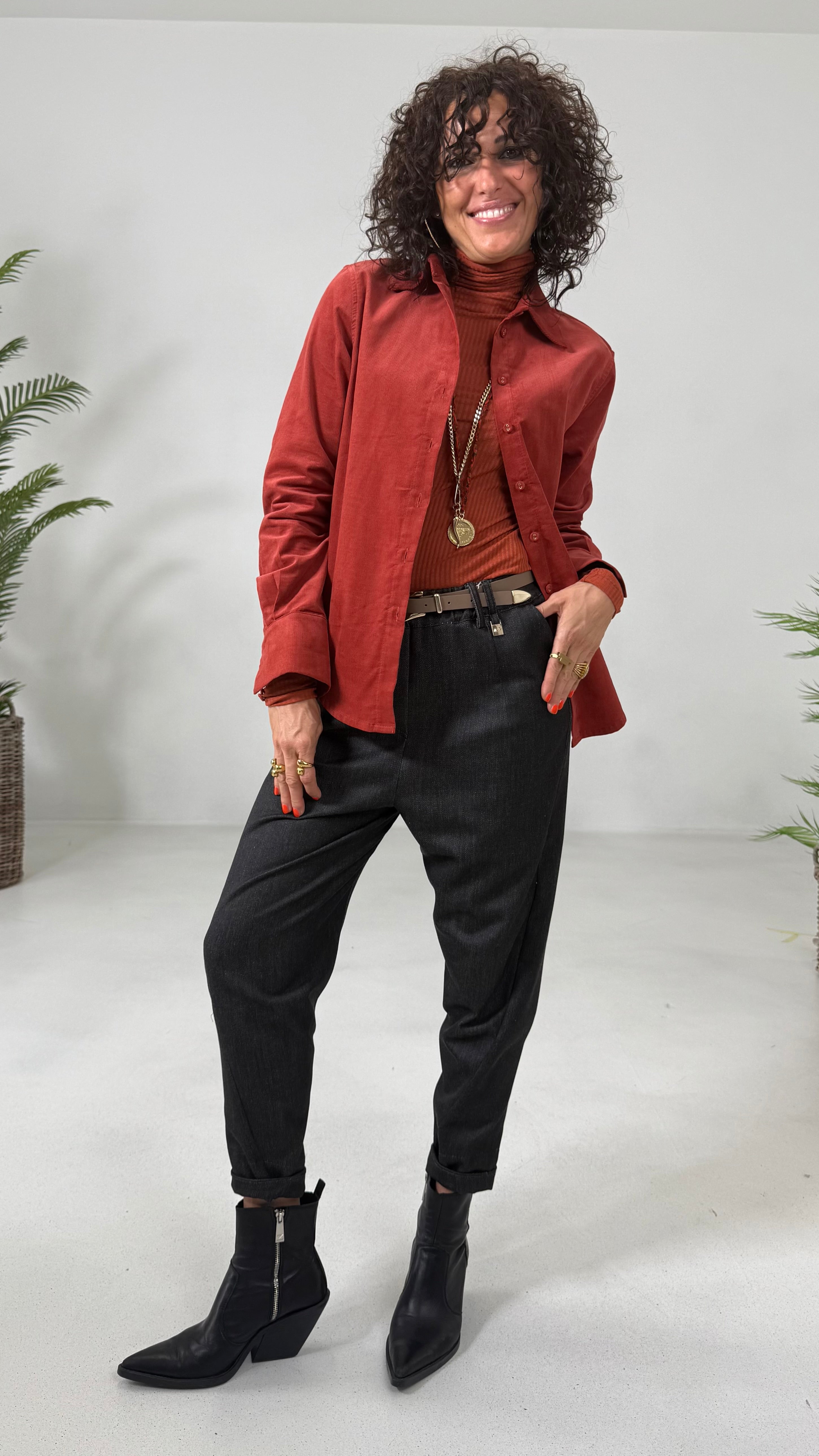 CAMICIA IN VELLUTO 2000 RIGHE