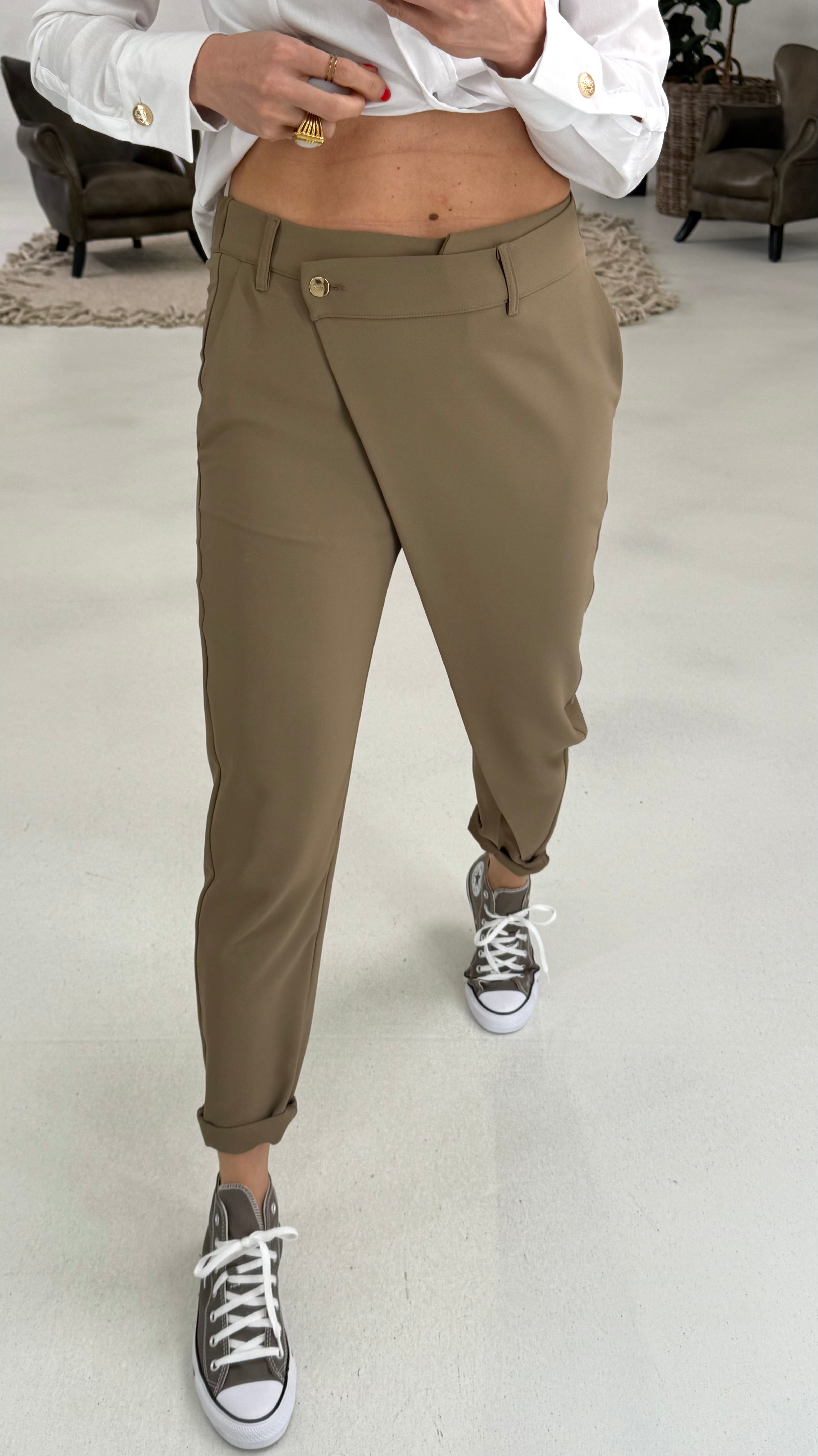 804 P25 TORTORA PANTALONE CON PANNELLO DAVANTI IN CADY