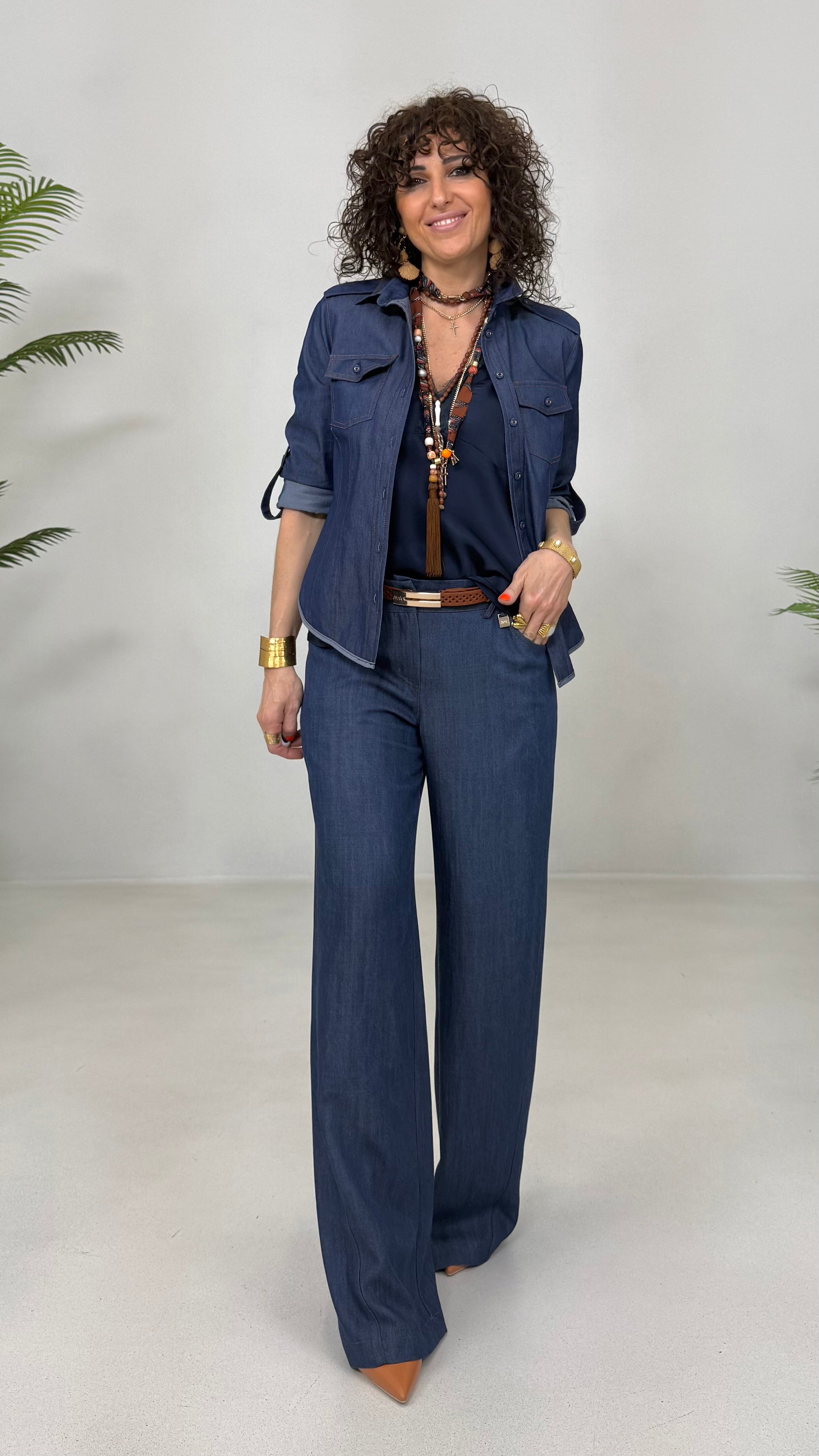 PALAZZO IN JEANS 100% LYOCELL