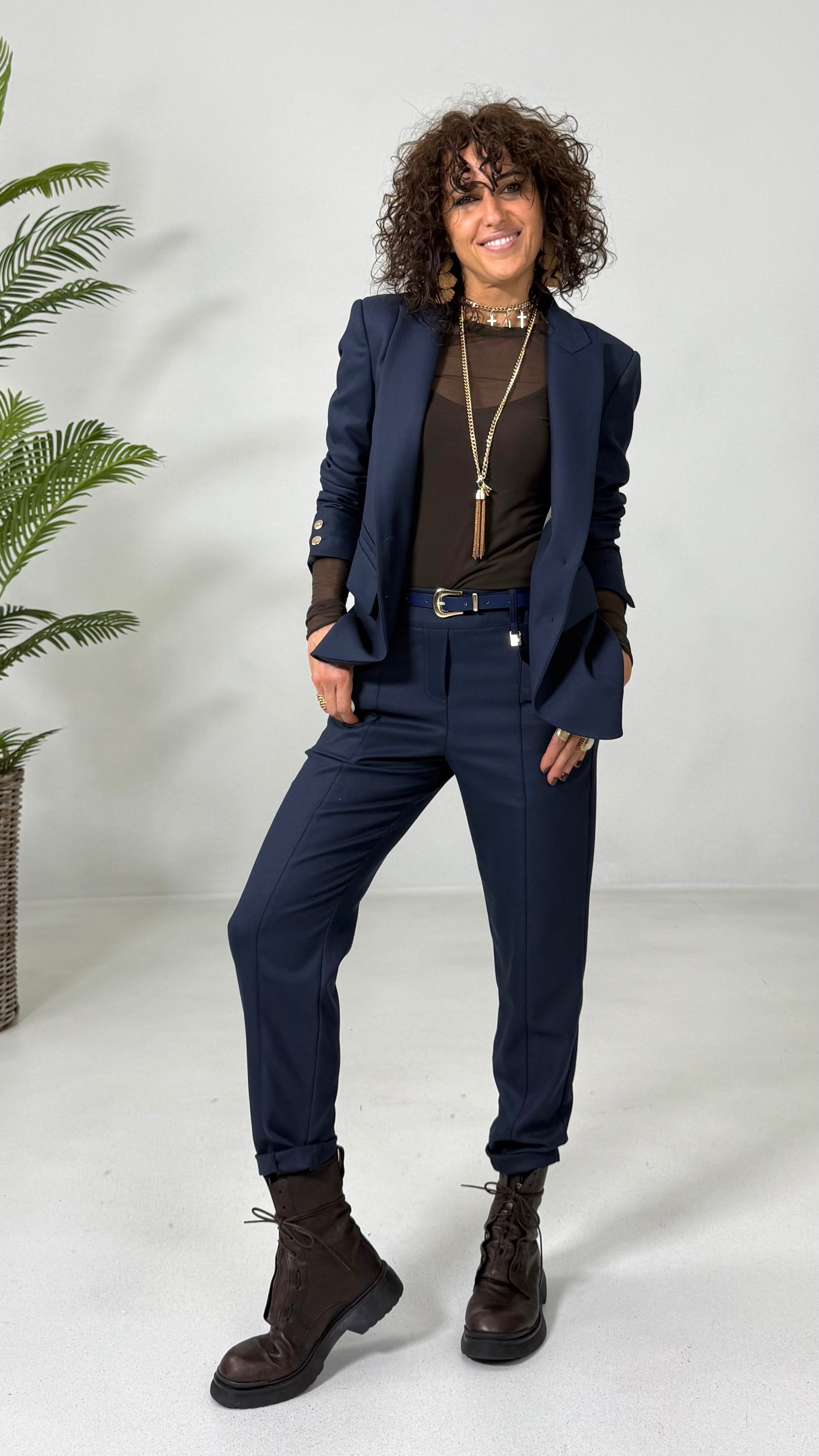 PANTALONE LINEA BASIC IN FLANELLA CARDATA