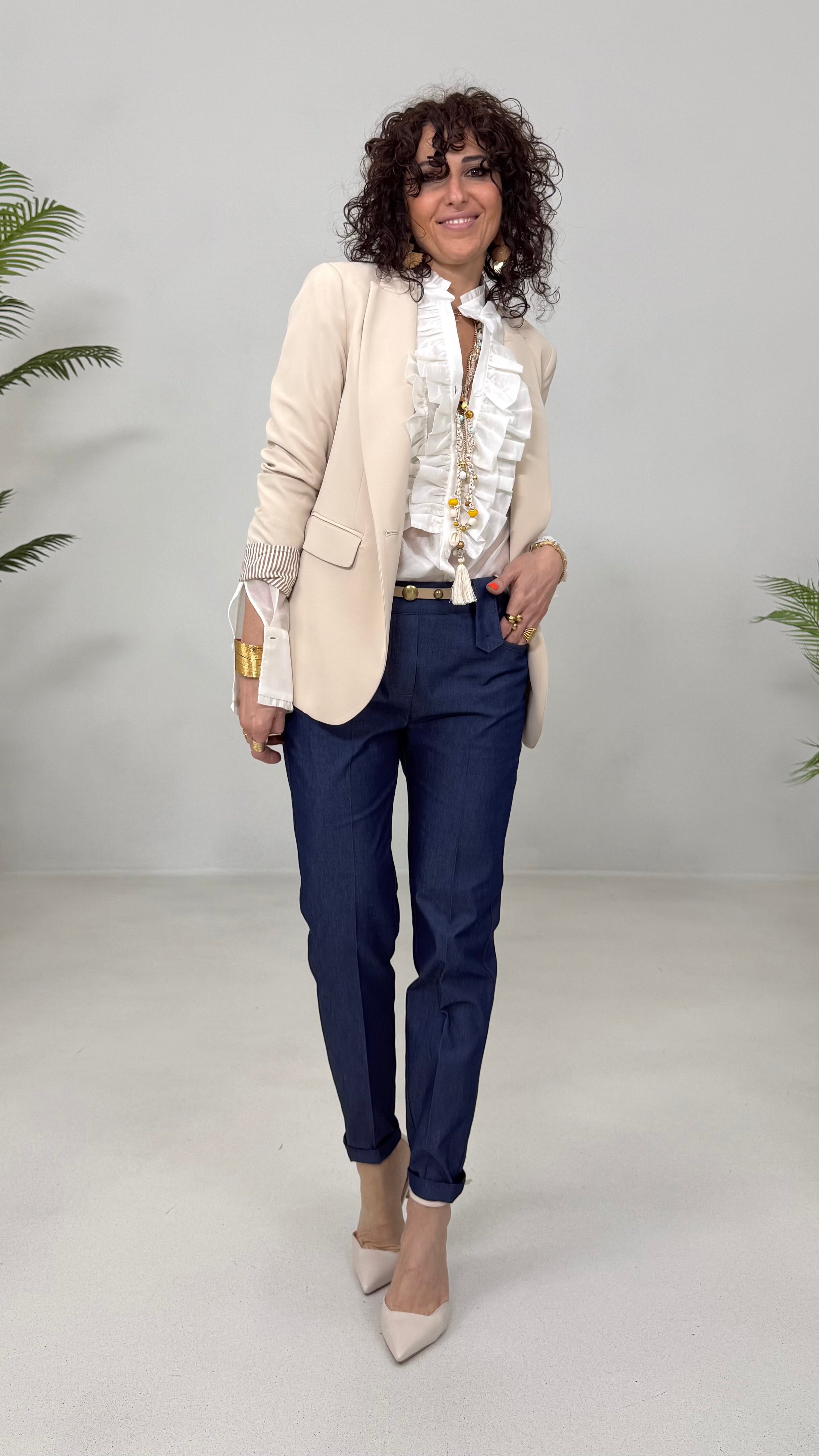 BASIC IN JEANS ELASTICO CON ALAMARI