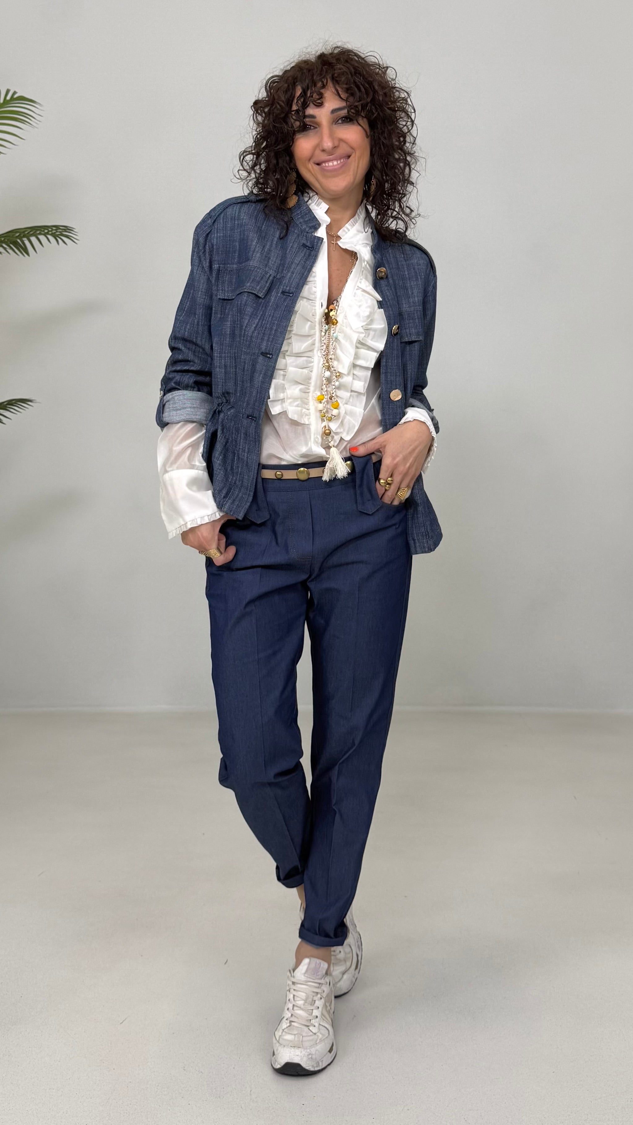 BASIC IN JEANS ELASTICO CON ALAMARI