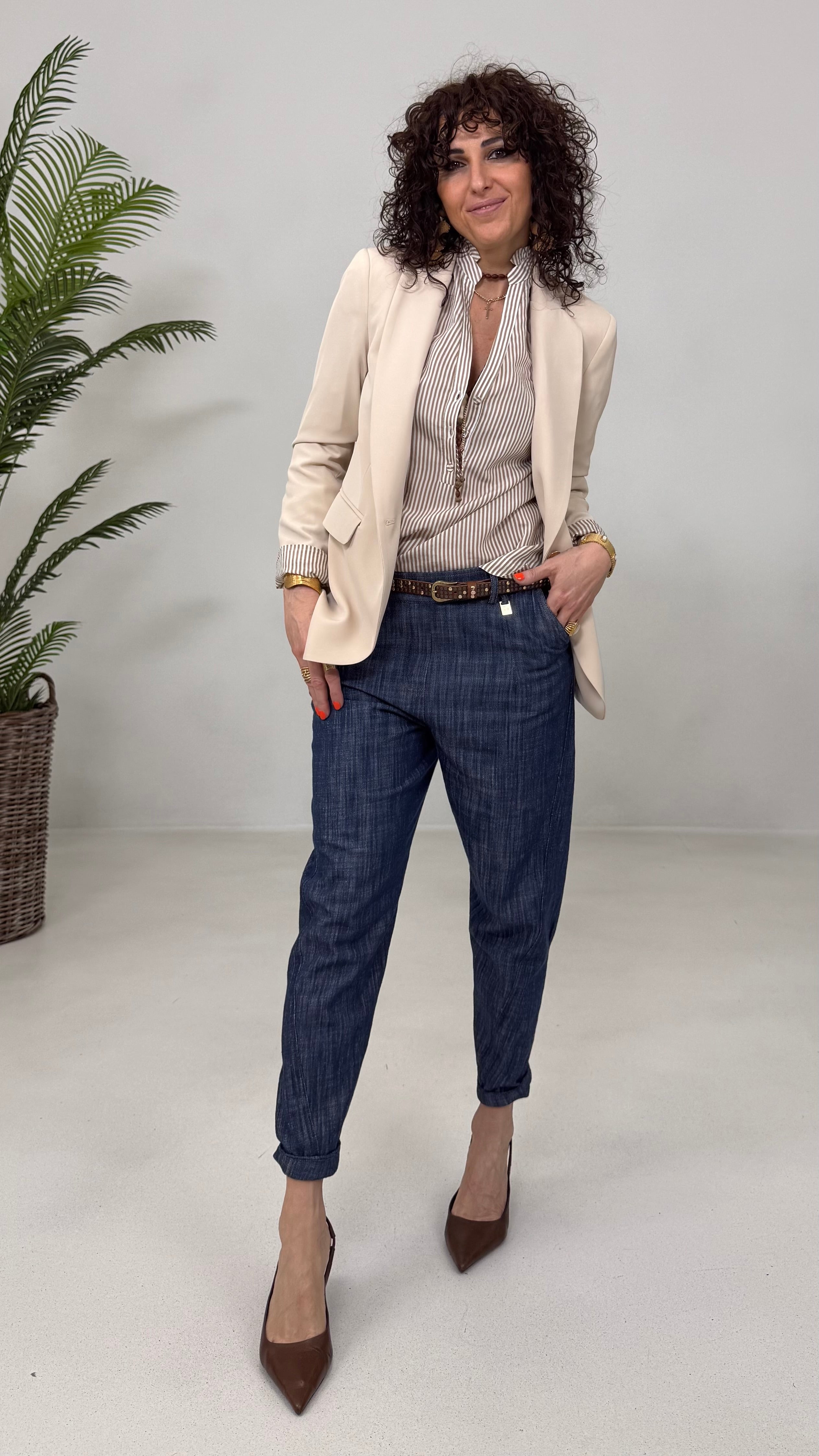 CAMICIA A RIGHE LINEA A TRAPEZIO