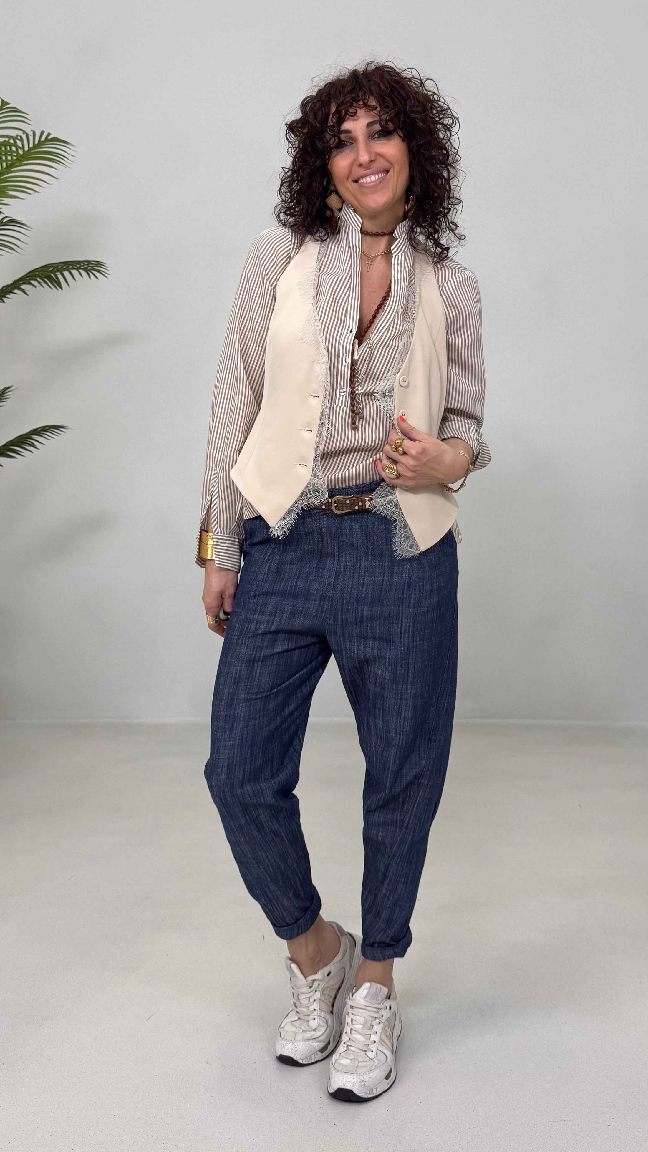 BAGGY CAVALLO BASSO IN COTONE JEANS