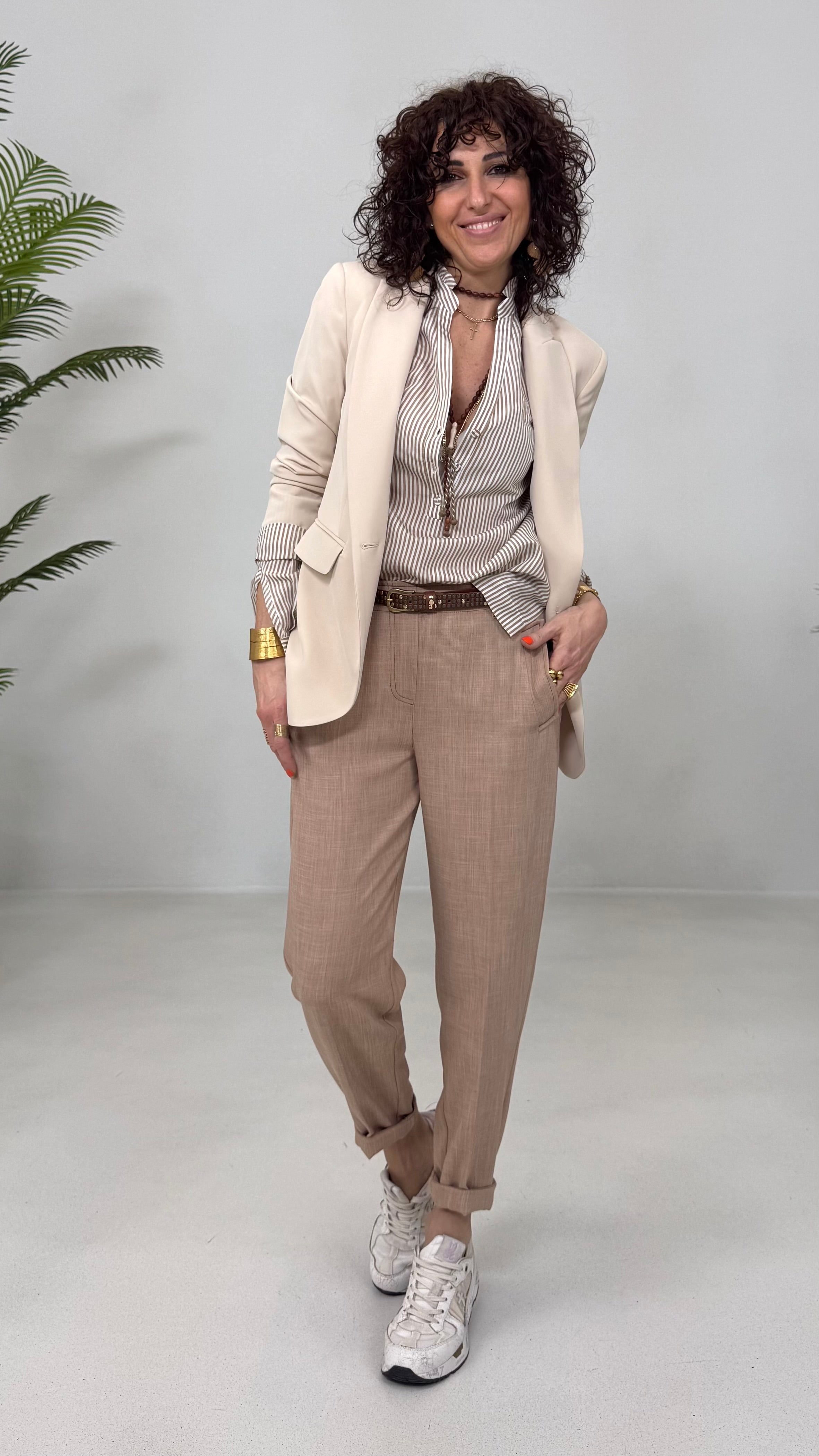 CAMICIA A RIGHE LINEA A TRAPEZIO