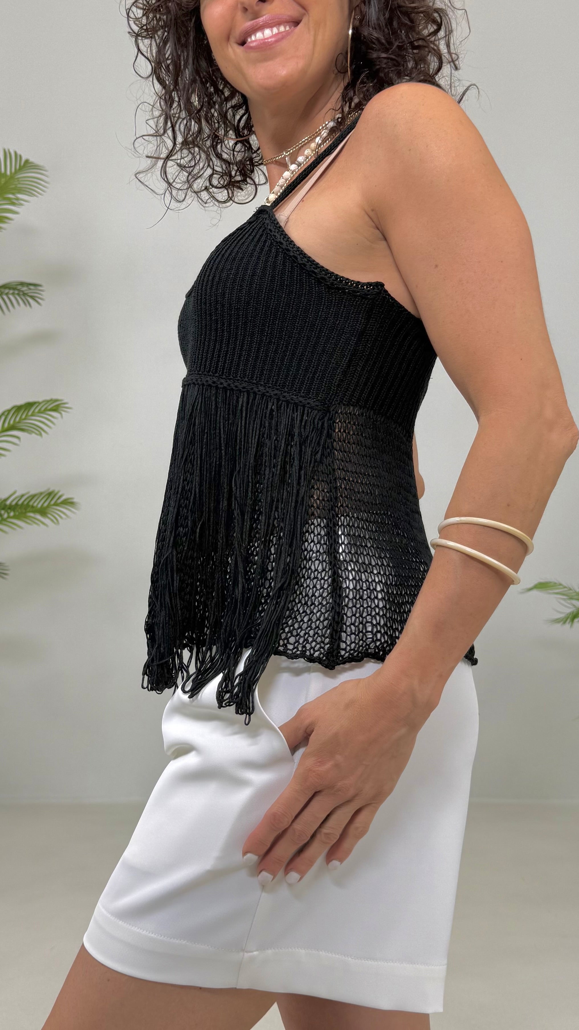 TOP IN FETTUCCIA CON FRANGE