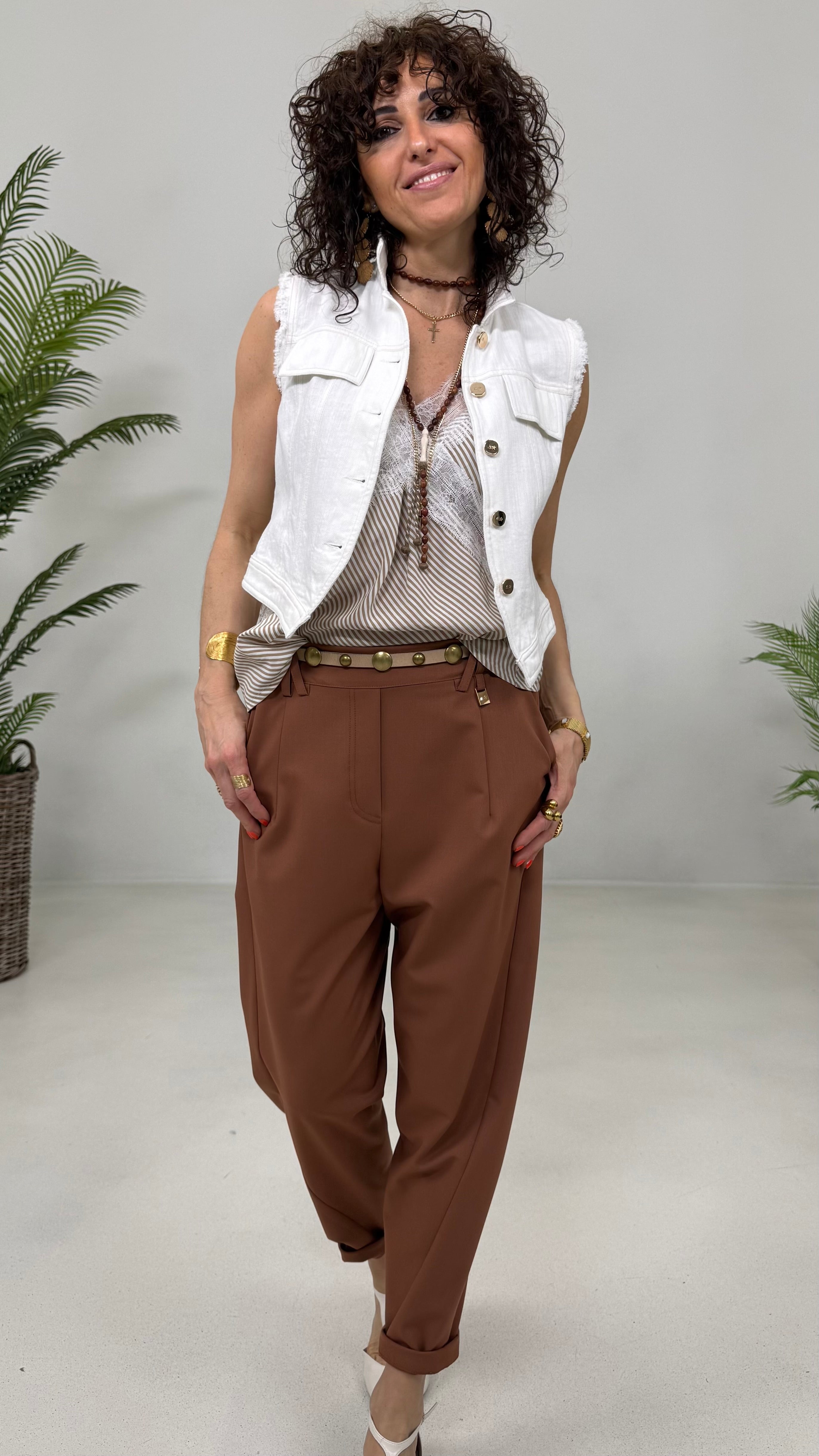 GILET-GIUBBETTO IN COTONE JEANS