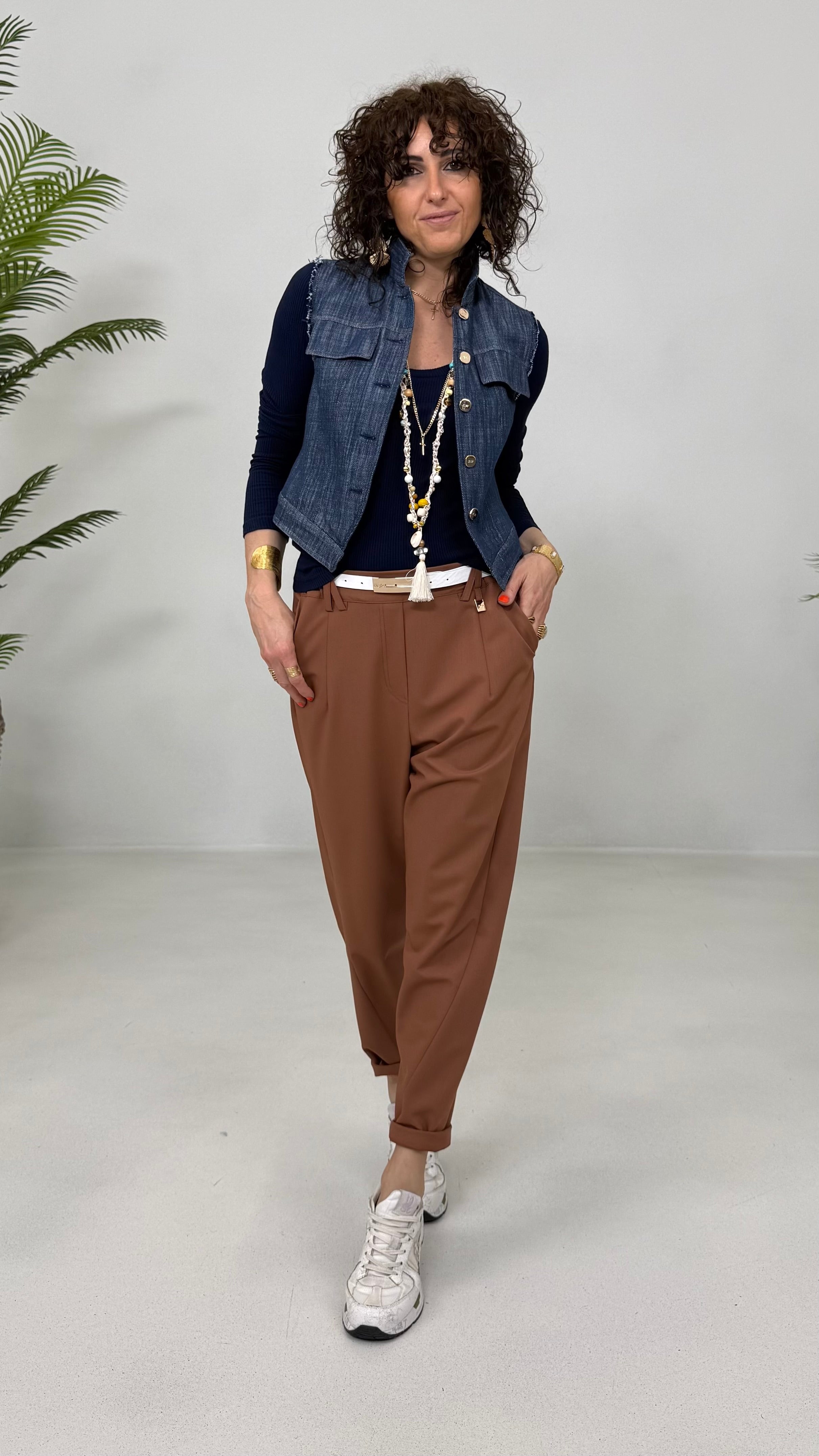 GILET-GIUBBETTO IN COTONE JEANS