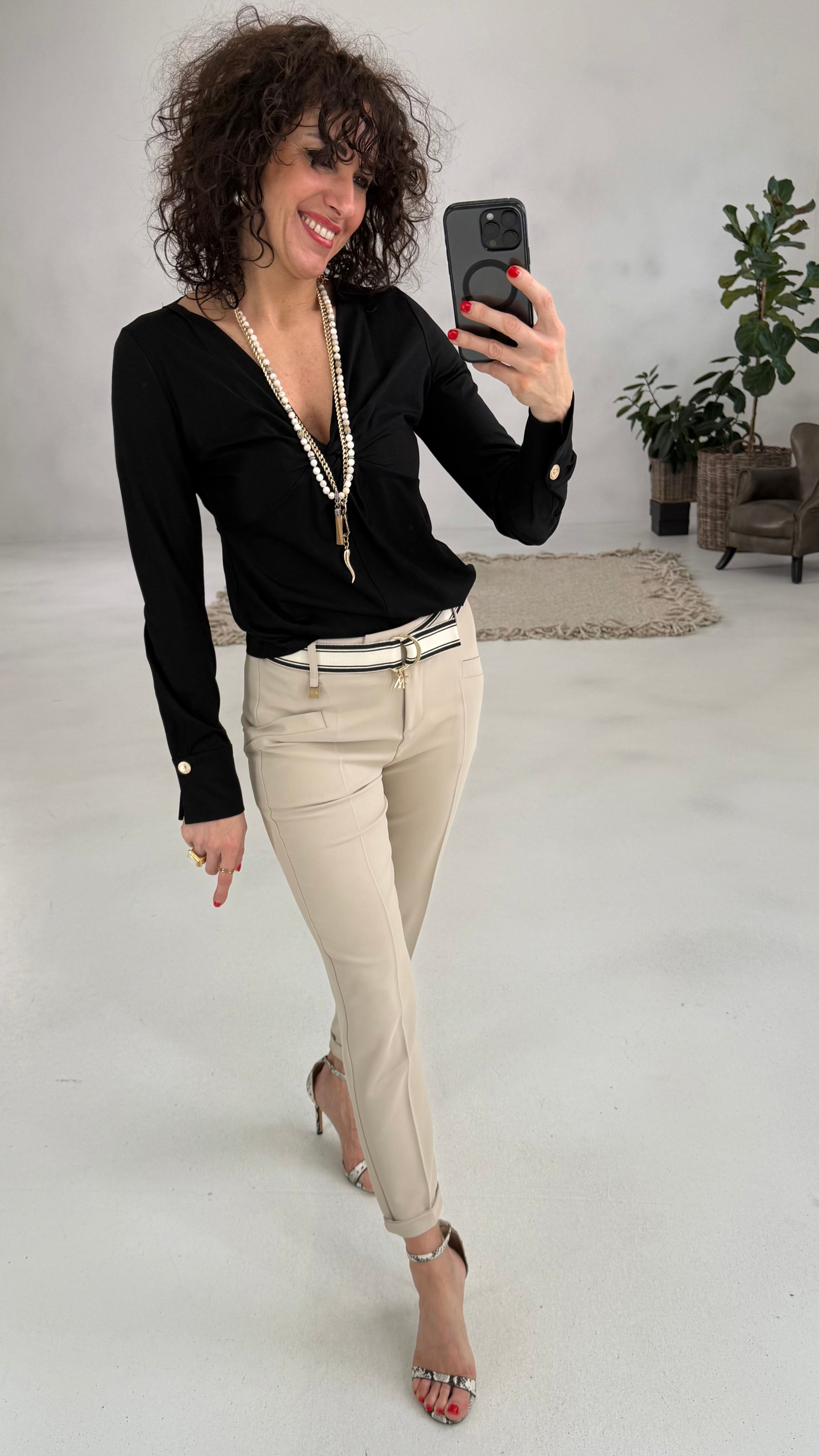 612 P25 NERO CAMICIA CON NODO IN COTONE MODAL