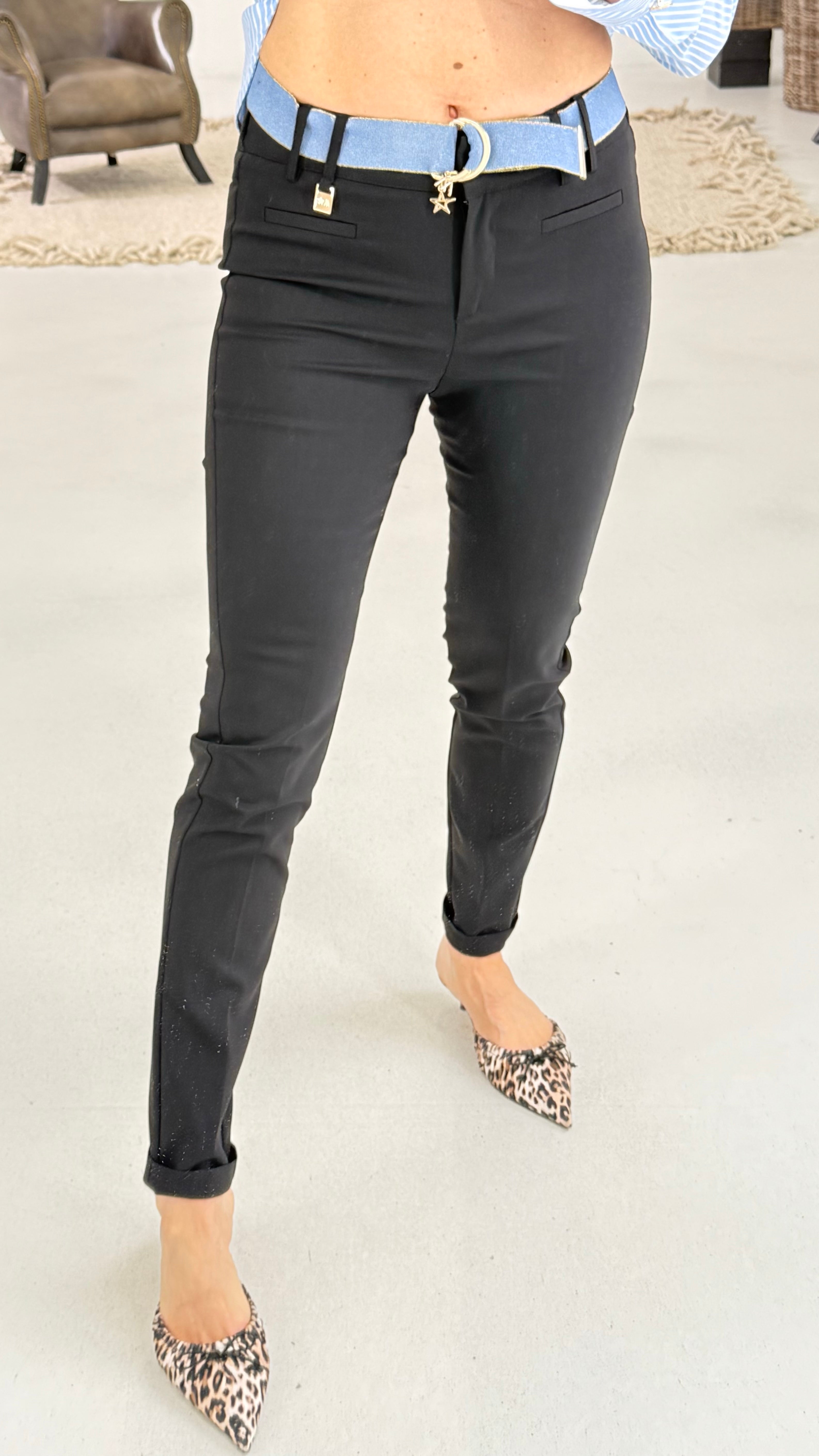 802 P25 NERO SKINNY IN TESSUTO TECNICO COMPATTO DI COTONE