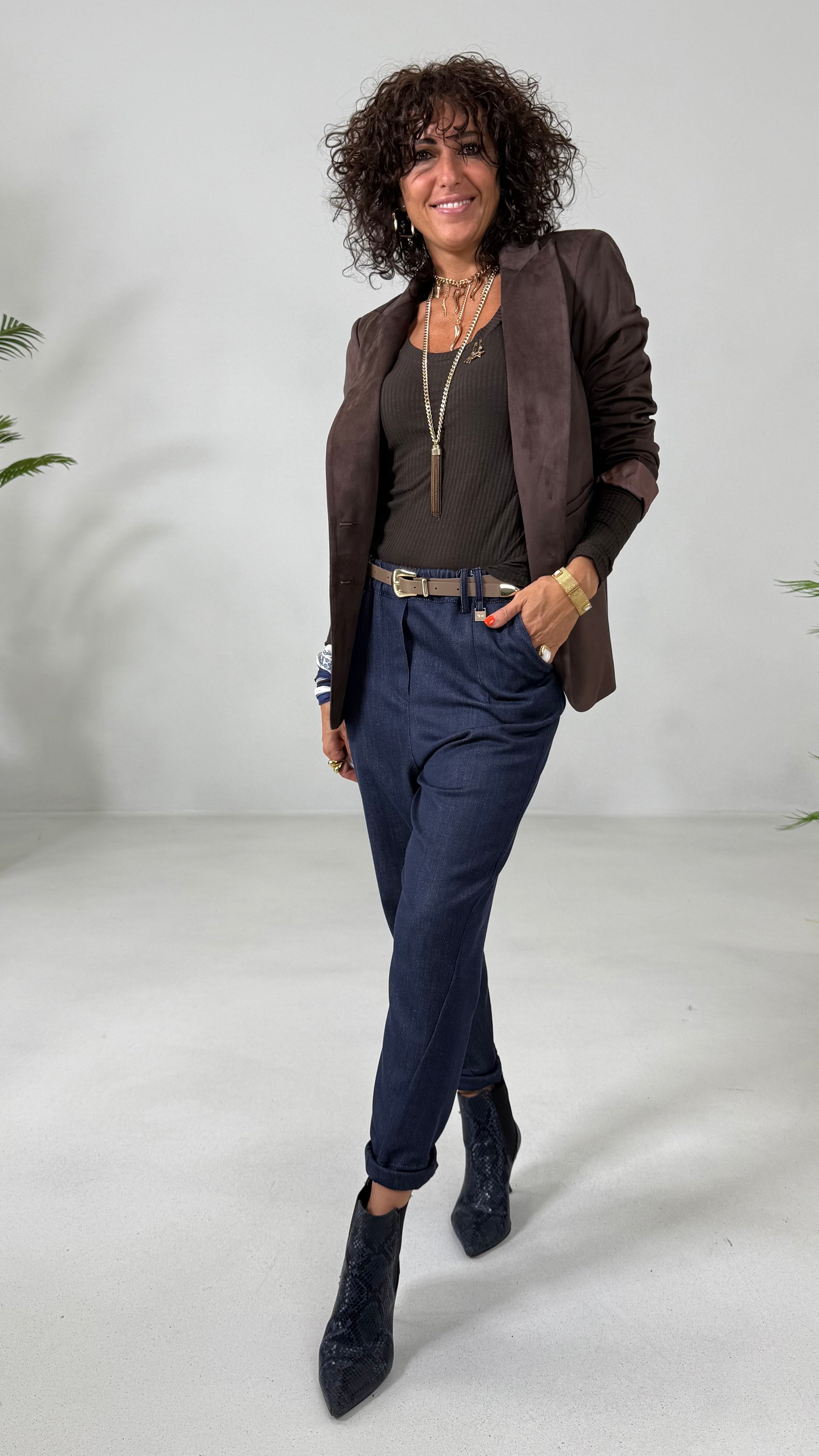 GIACCA BLAZER IN DAINETTO EFFETTO CAMOSCIO CON FODERA CANGIANTE