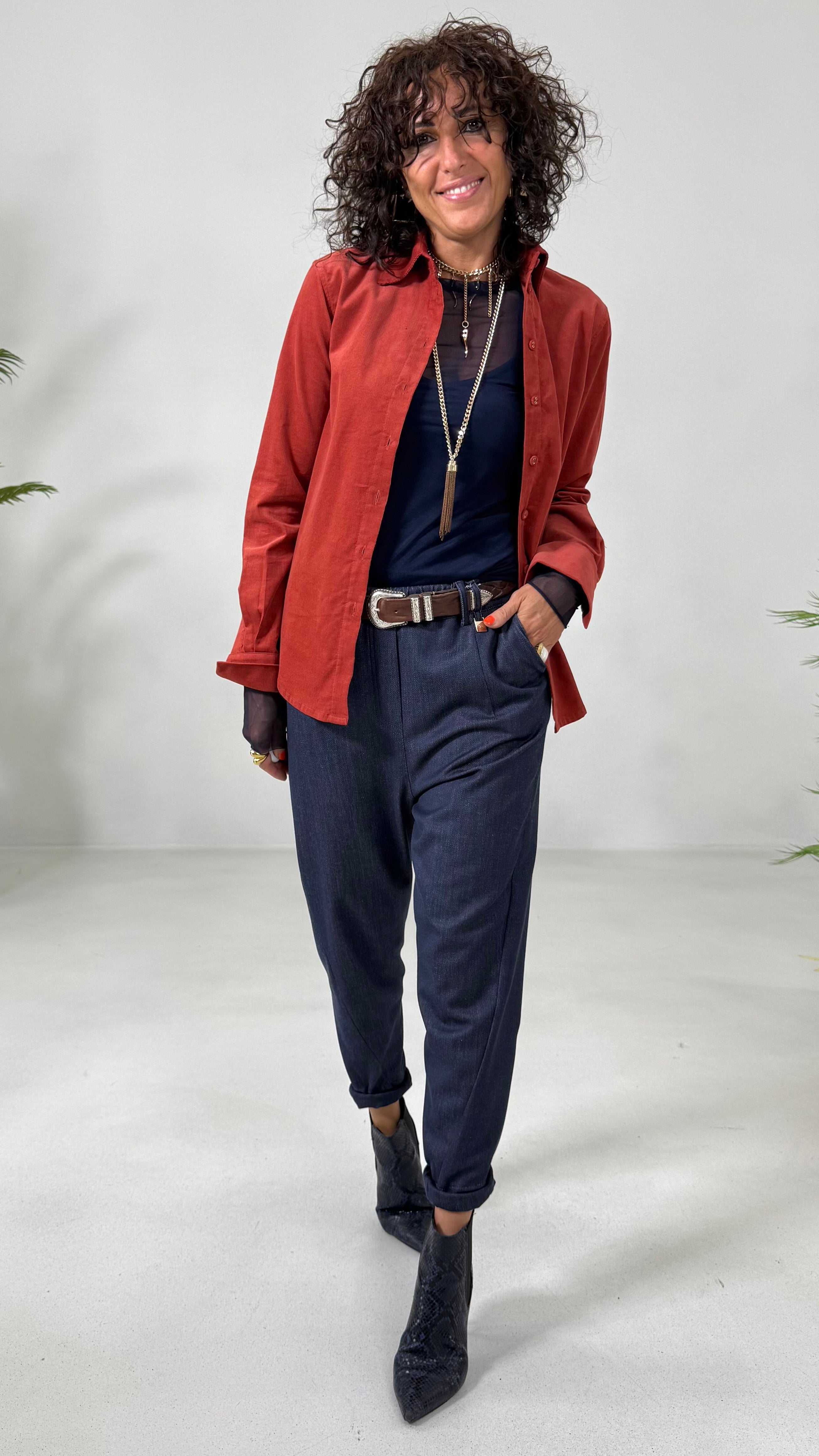 CAMICIA IN VELLUTO 2000 RIGHE