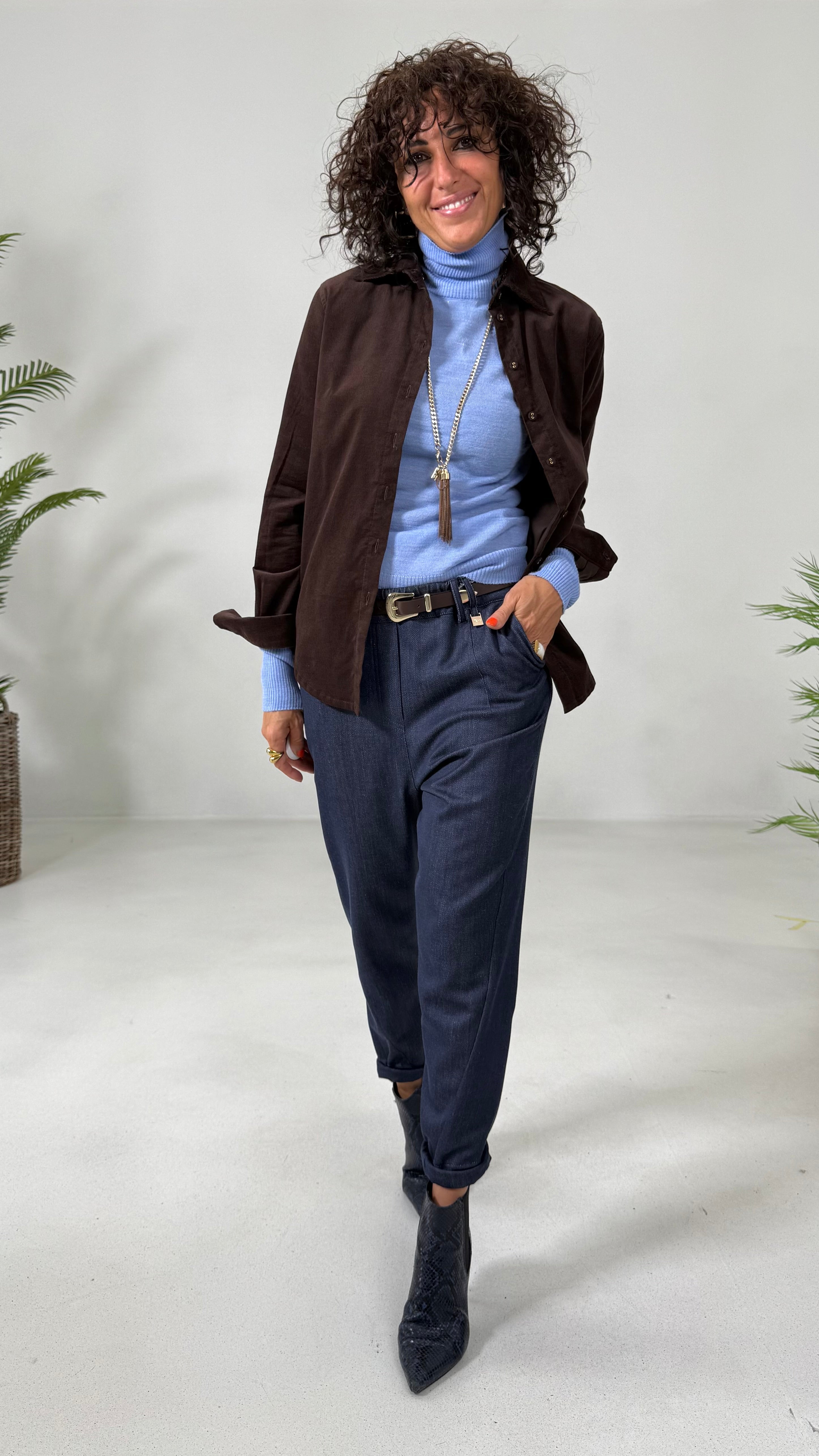 CAMICIA IN VELLUTO 2000 RIGHE