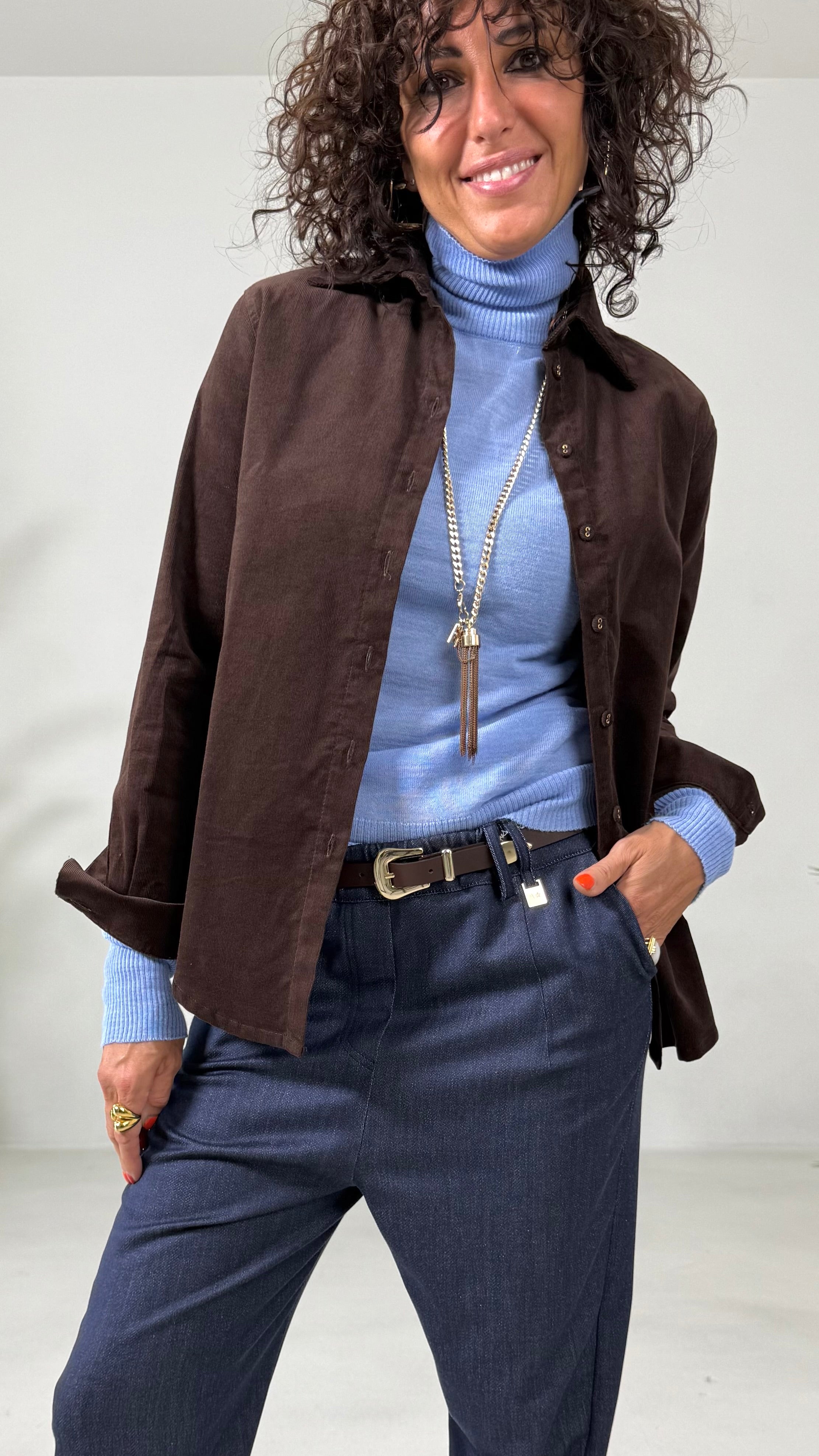 CAMICIA IN VELLUTO 2000 RIGHE