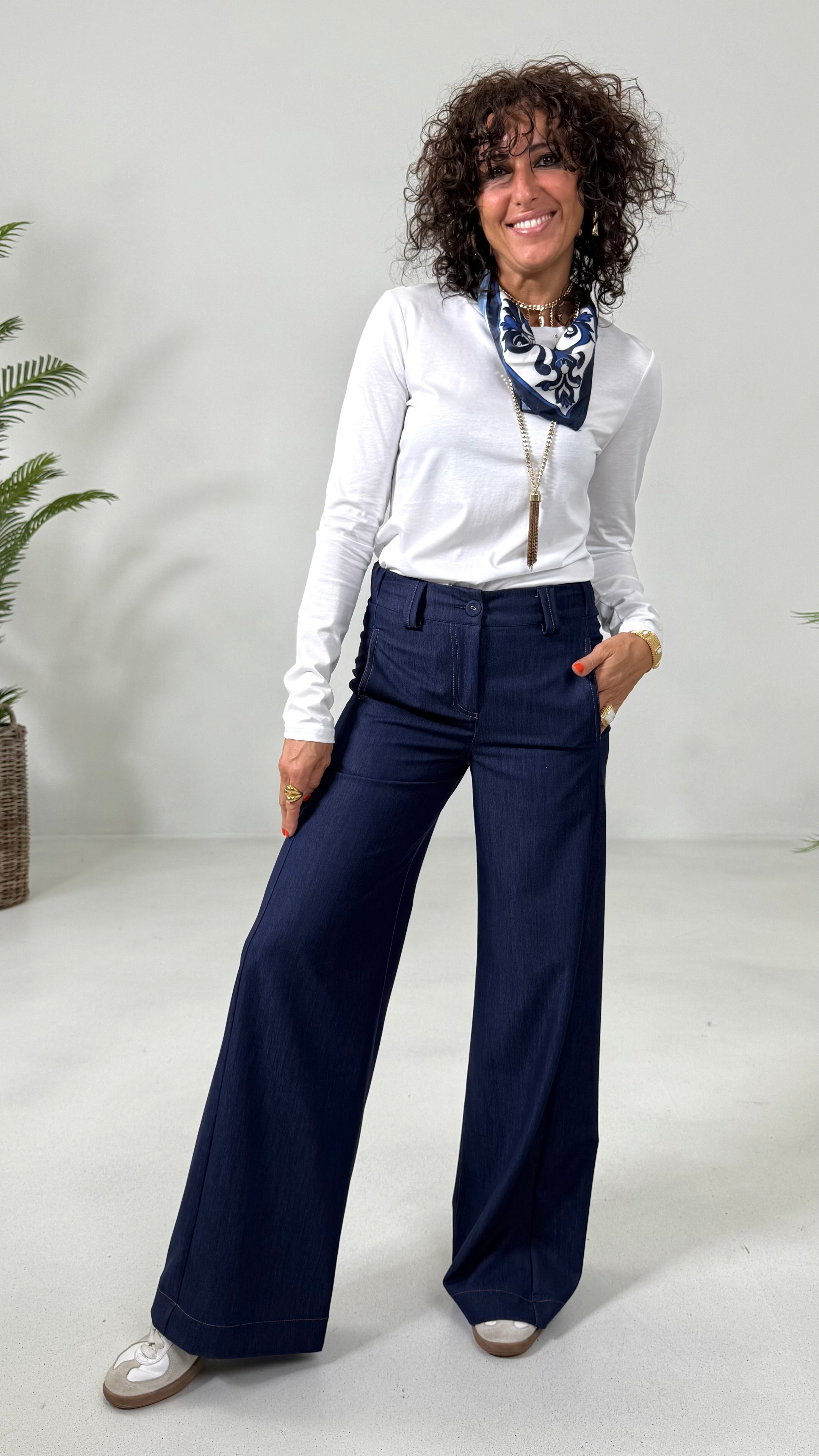 PALAZZO IN JEANS SLEGATO