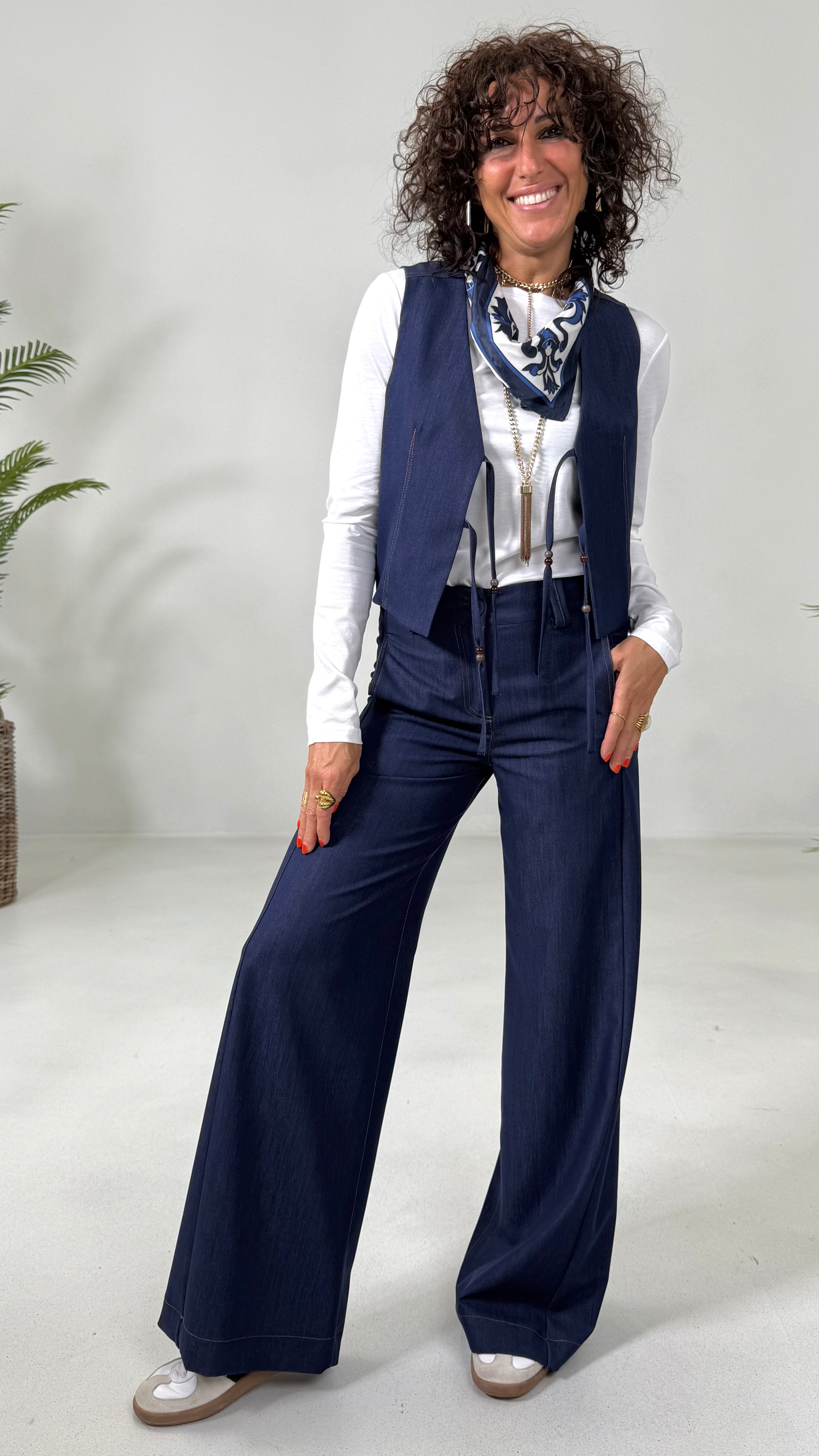 PALAZZO IN JEANS SLEGATO