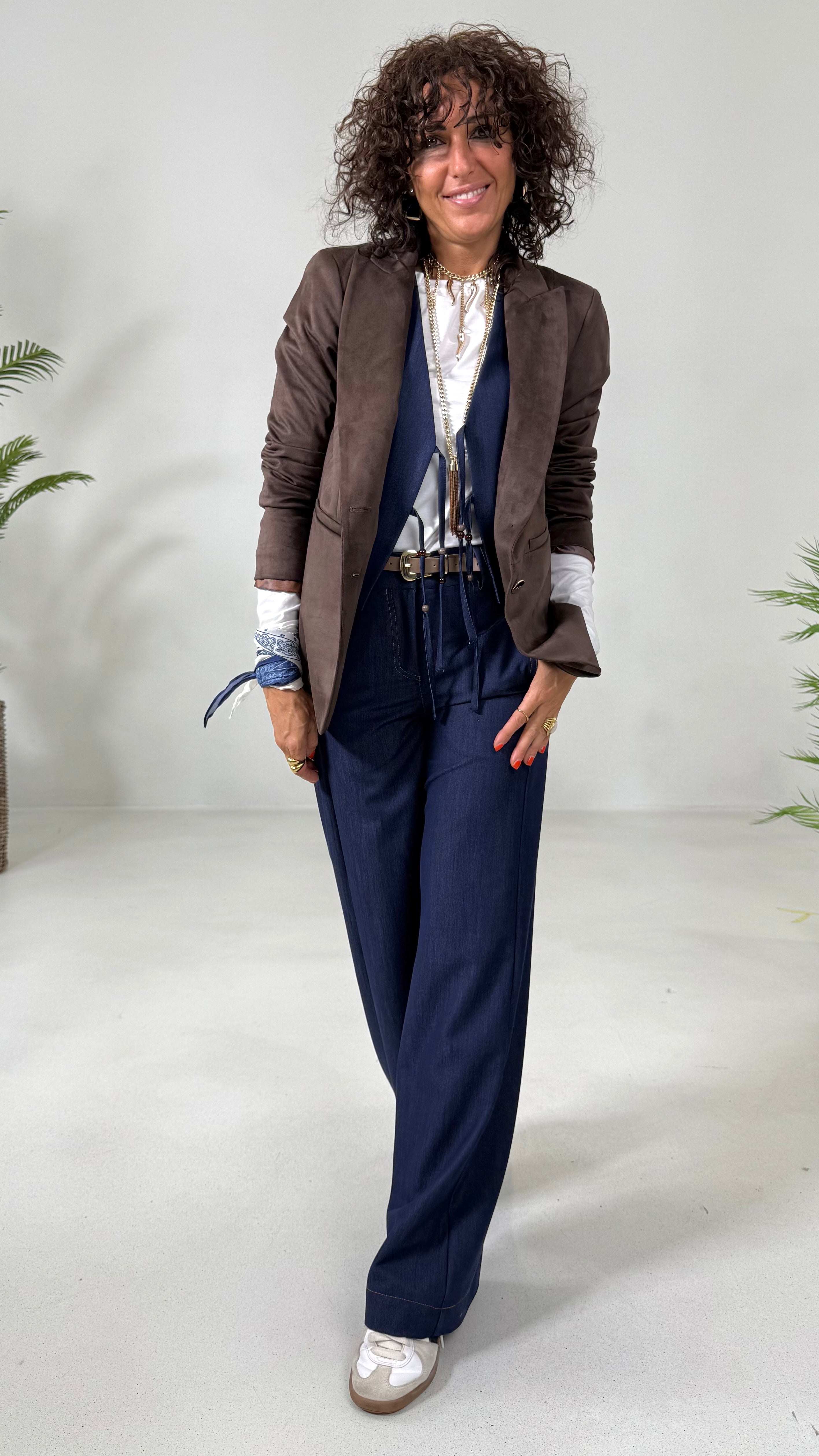 GIACCA BLAZER IN DAINETTO EFFETTO CAMOSCIO CON FODERA CANGIANTE