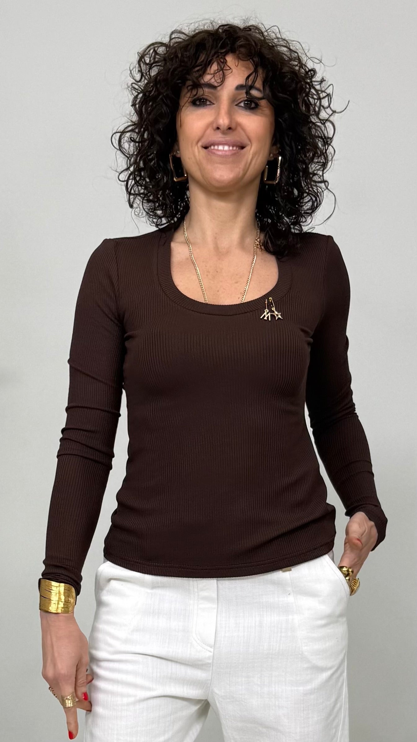 FURBA A COSTINE VISCOSA ELASTICA MANICA LUNGA