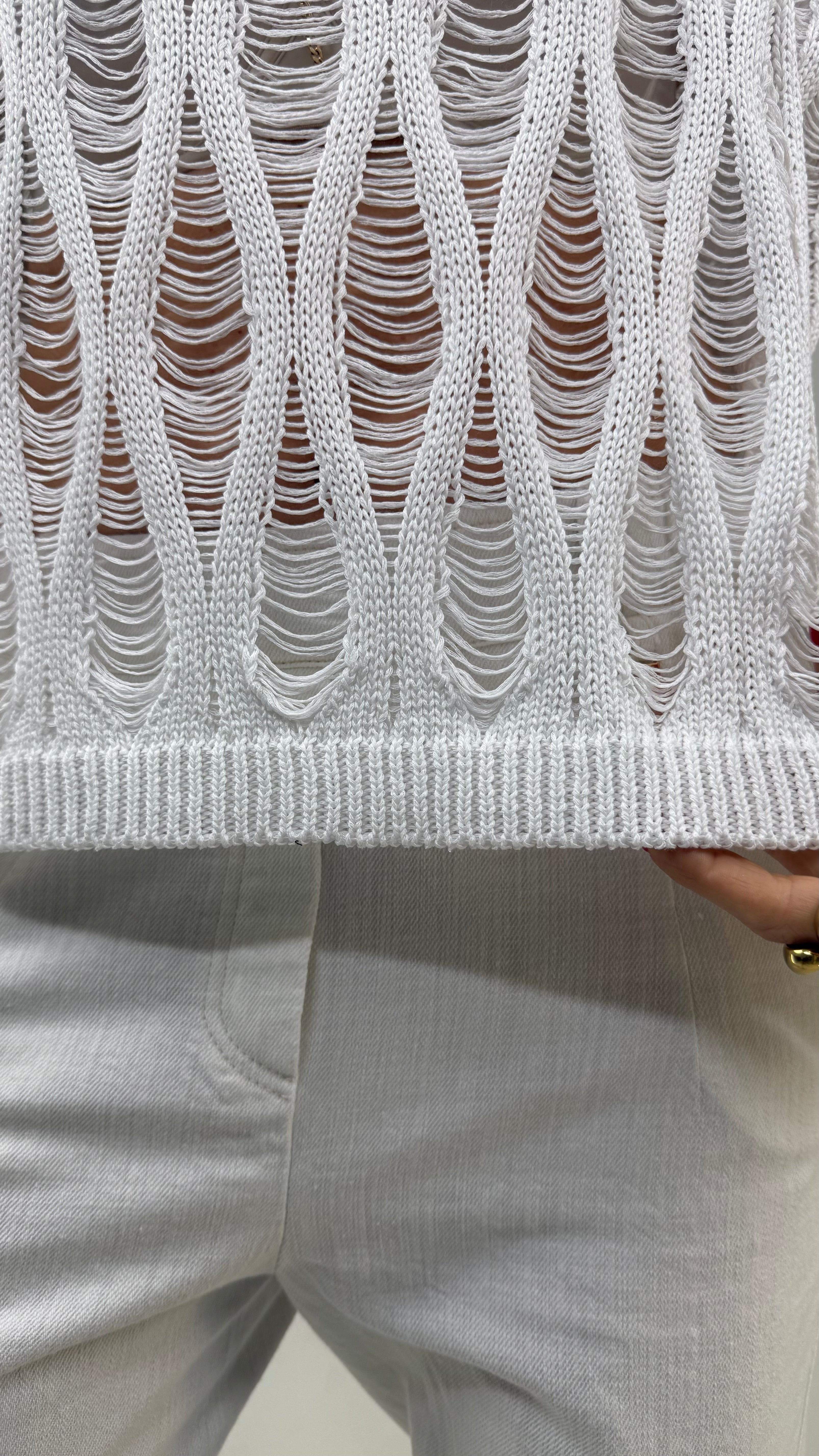 MAGLIA LAVORAZIONE ETNICA IN FETTUCCIA